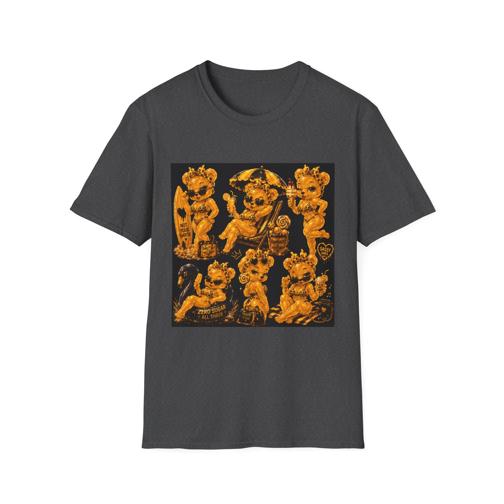 Vintage Style Oozy Bear Beach Babe Pin Up- Adult Graphic Shirt (18+)