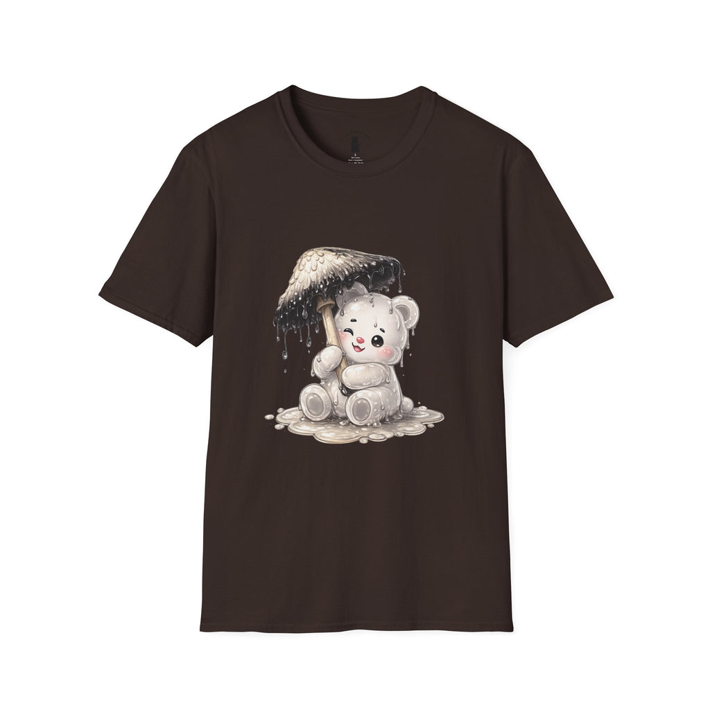 Ink Cap Mushroom Umbrella Special White Oozy Bears Friend- Graphic Shirt