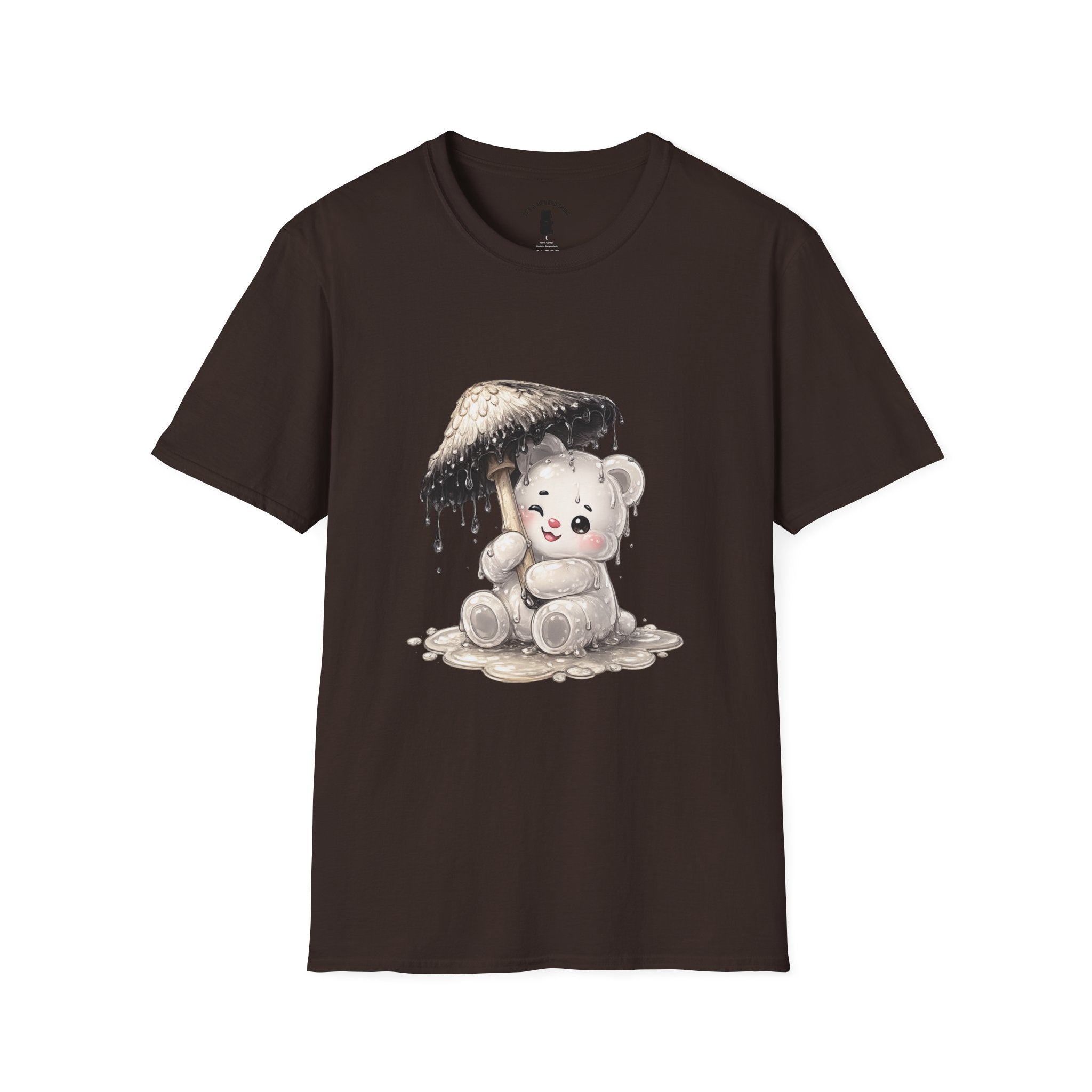 Ink Cap Mushroom Umbrella Special White Oozy Bears Friend- Graphic Shirt