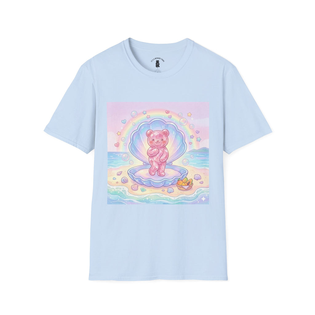 Pastel Venus Clam, Pink Gooey Gummy Bear- Kawaii Graphic T-Shirt
