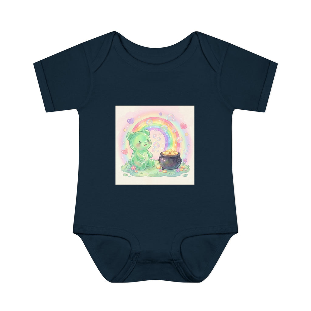Rainbow Gooey Gummy Bear Found Inner Treasure – Cute St. Patrick’s Day Luck Baby Onesie