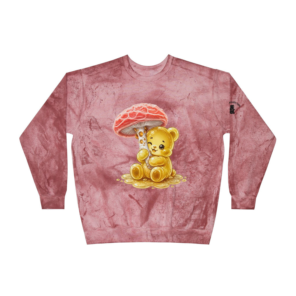 Special Orange Drippy Mushroom, Golden Gooey Gummy Bear — Cute Graphic Sweatshirt