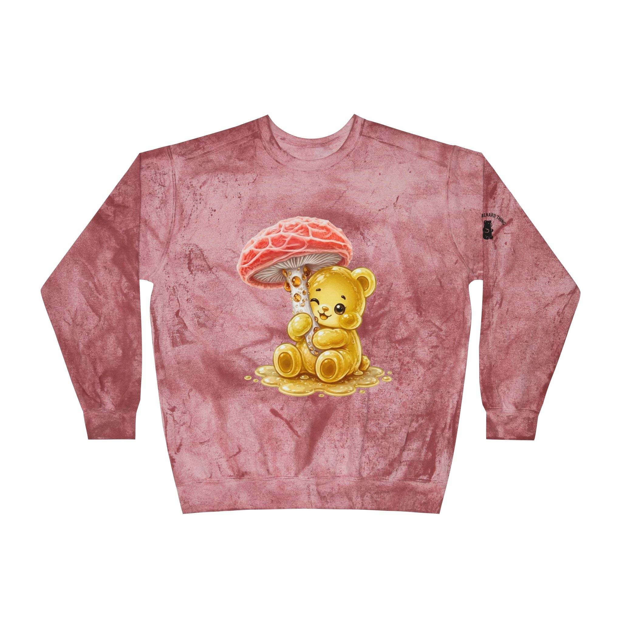 Special Orange Drippy Mushroom, Golden Gooey Gummy Bear — Cute Graphic Sweatshirt