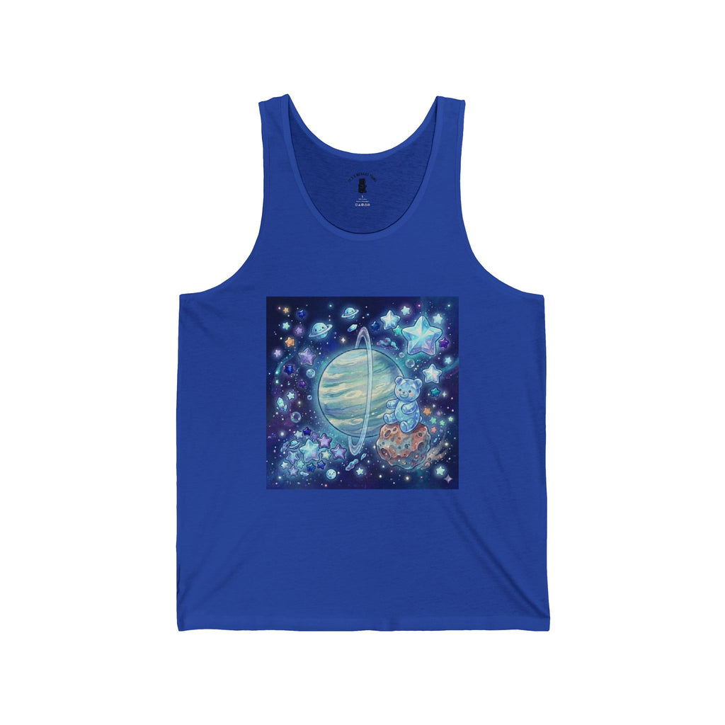 Passing by Uranus, Special Blue Gooey Gummy Bear — Cute Illustration Tank Top