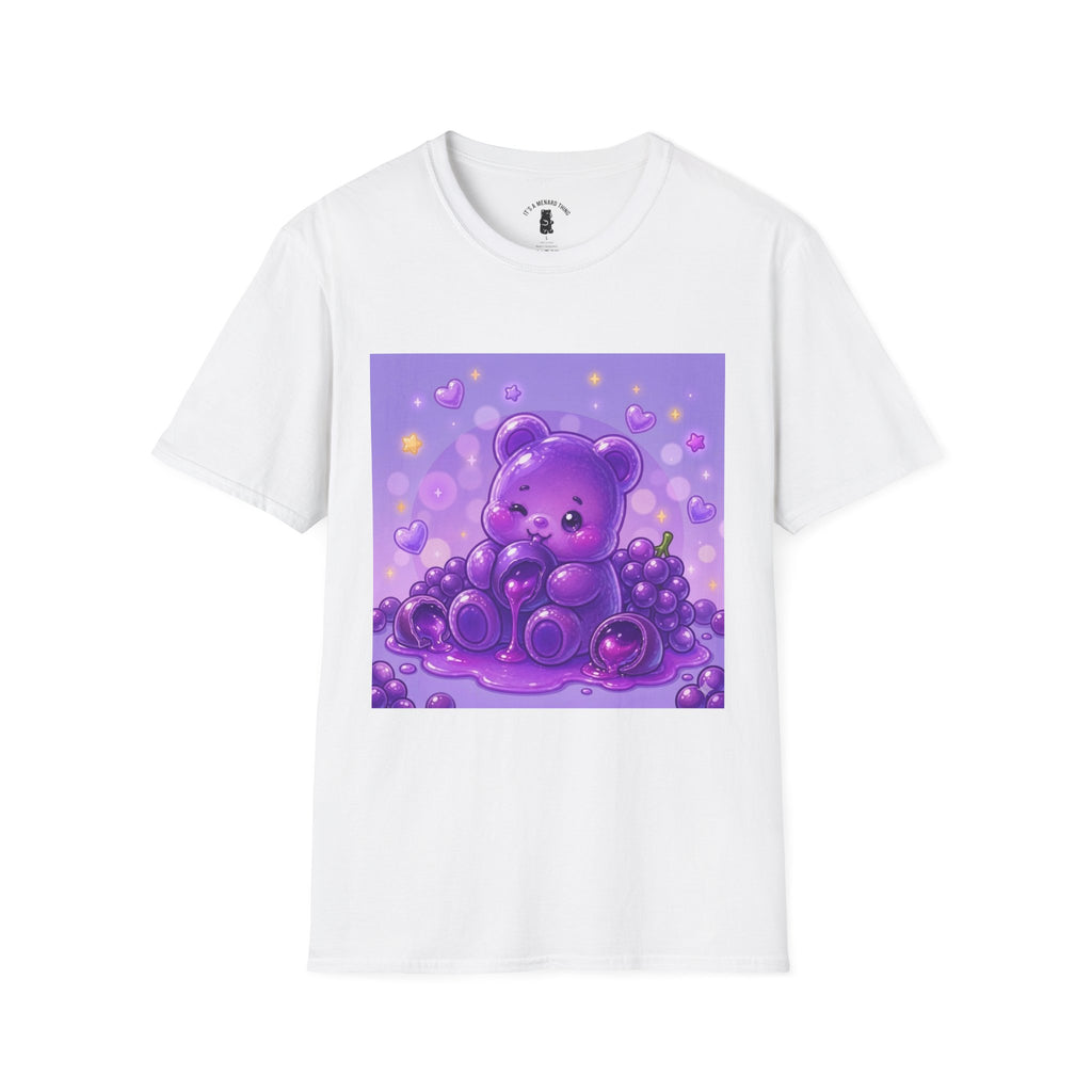 Gooey Purple Grape Gummy Bear  – Kawaii Teddy Graphic Tee