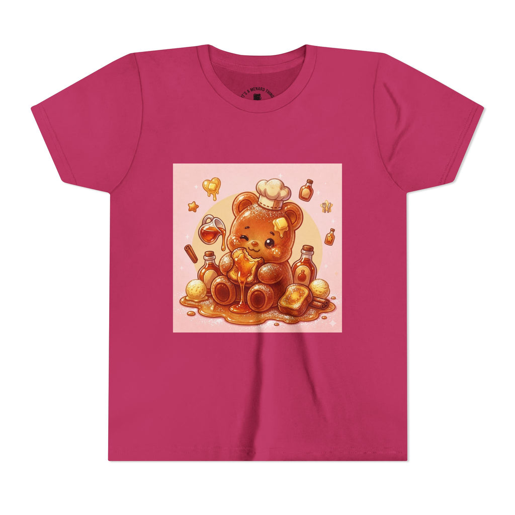 Kids Thick French Toast Gooey Gummy Chef Bear Graphic T-Shirt