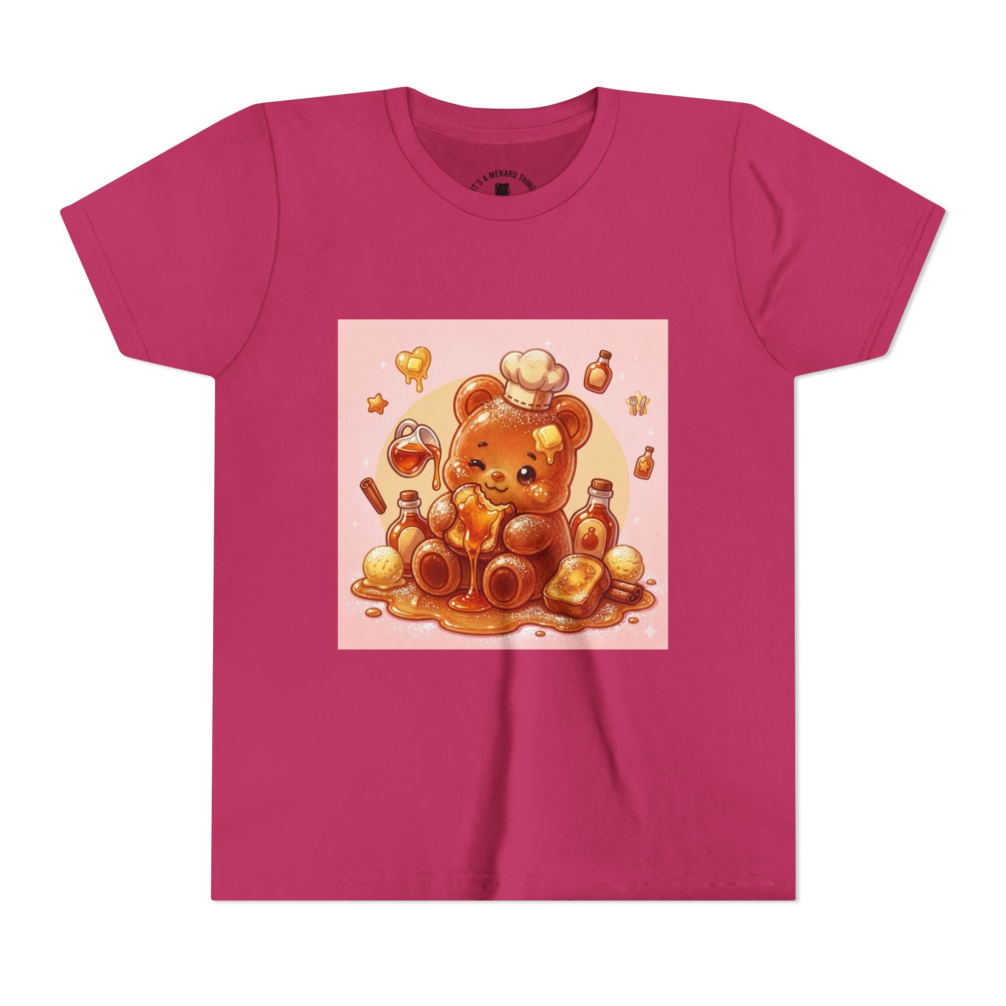 Kids Thick French Toast Gooey Gummy Chef Bear Graphic T-Shirt