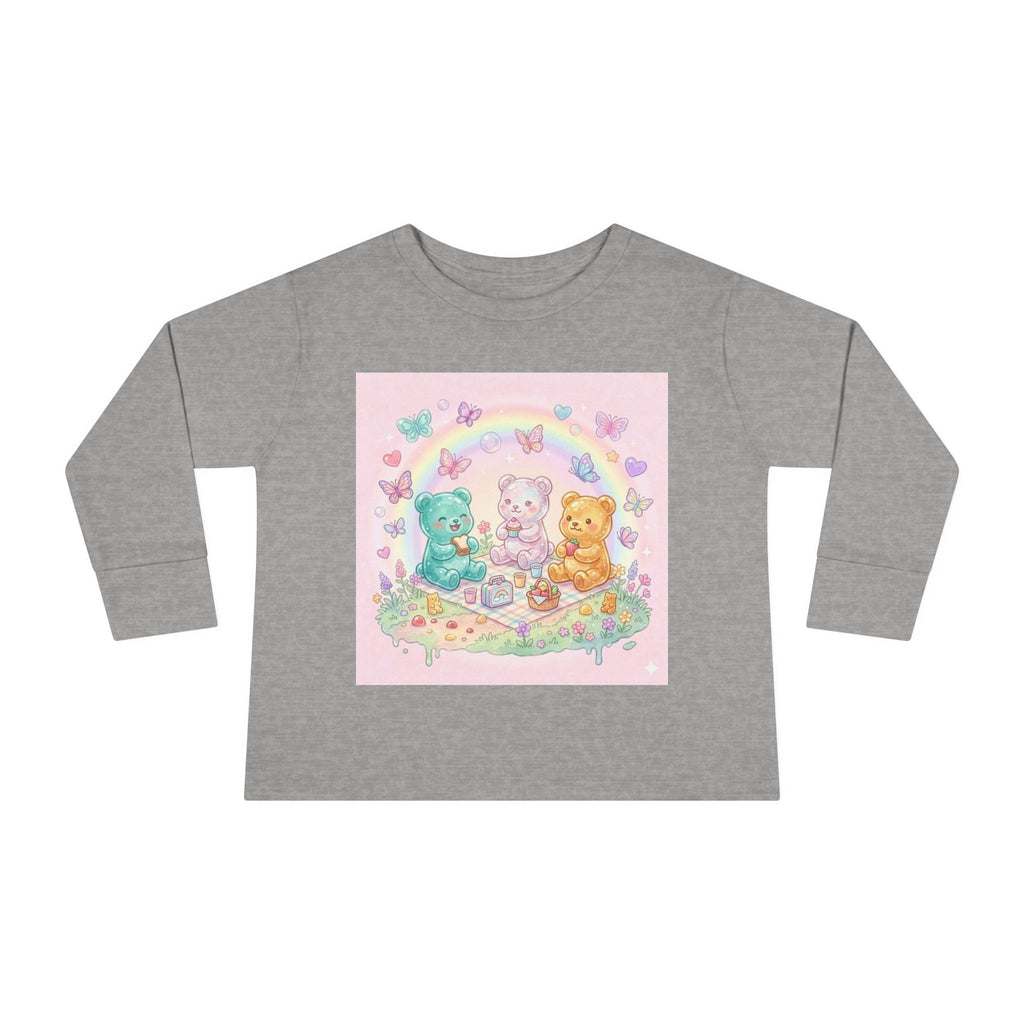 Pastel Picnic Oozy Bear Gummy Friends- Graphic Long Sleeve Shirt