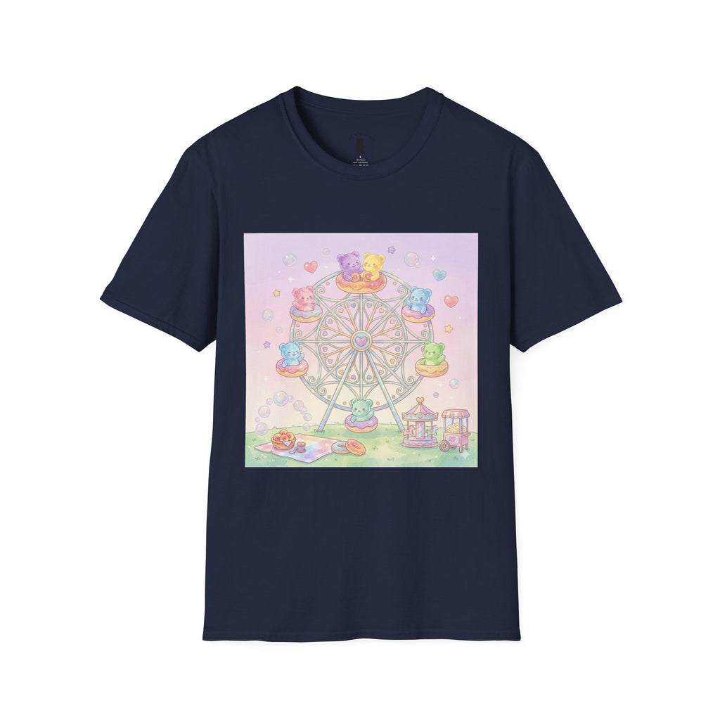 Carnival, Riding the Ferris Wheel with Gooey Gummy Friends T-Shirt — Cute Graphic Tee