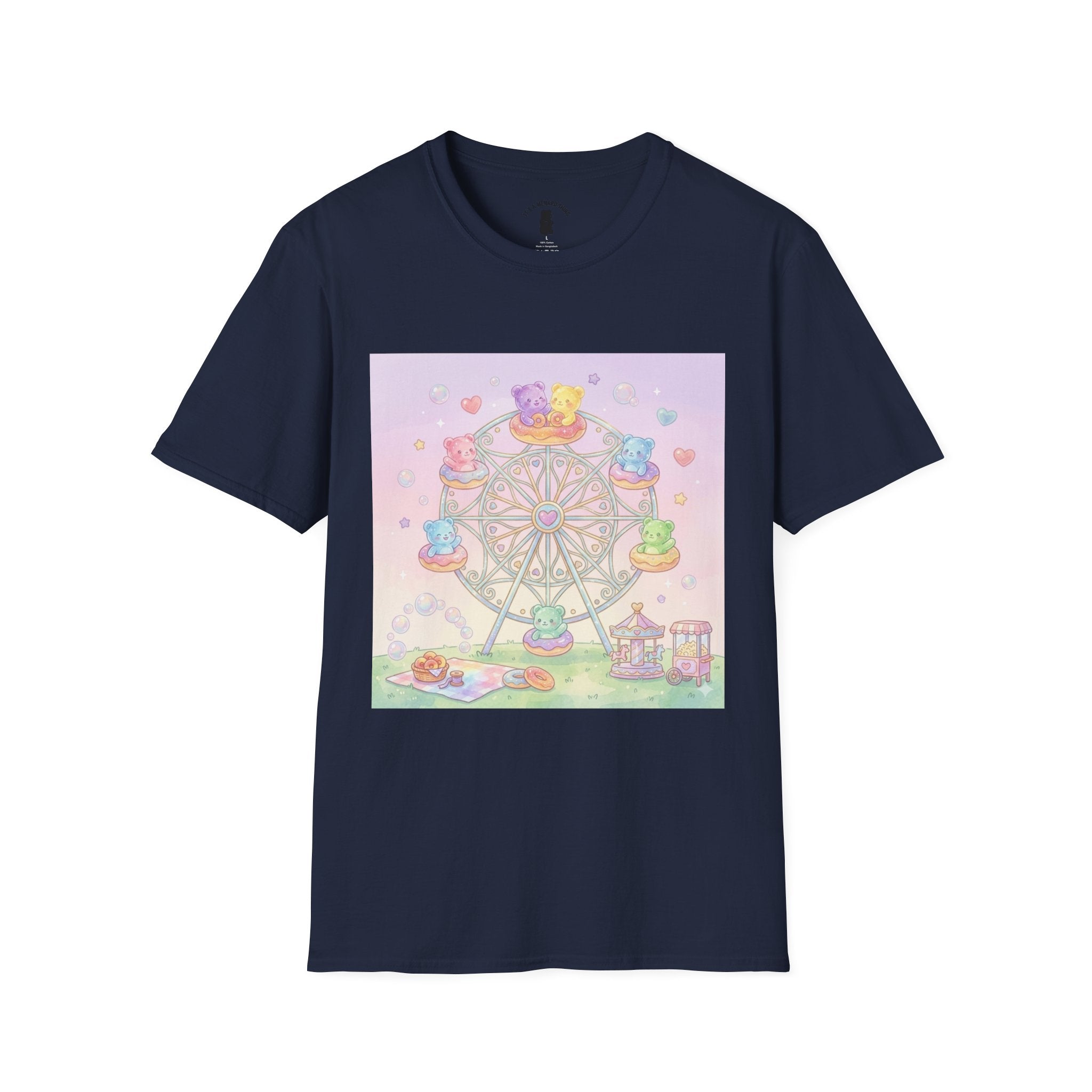 Carnival, Riding the Ferris Wheel with Gooey Gummy Friends T-Shirt — Cute Graphic Tee