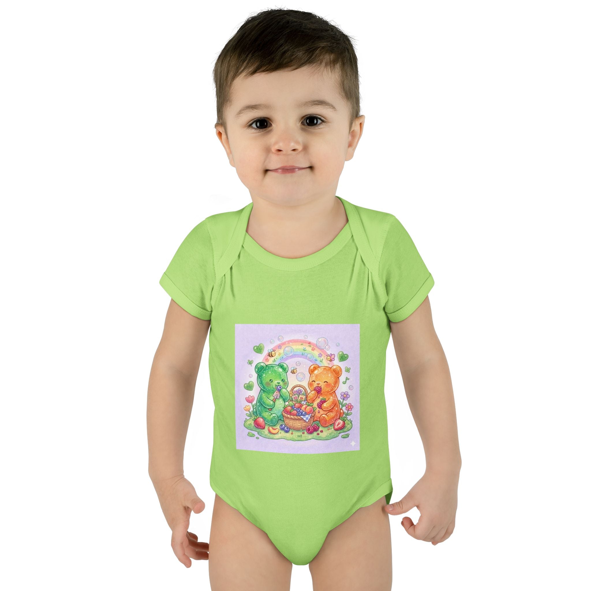 Fruit Garden Eating Gooey Gummy Bears Infant Bodysuit — Baby Shower Gift