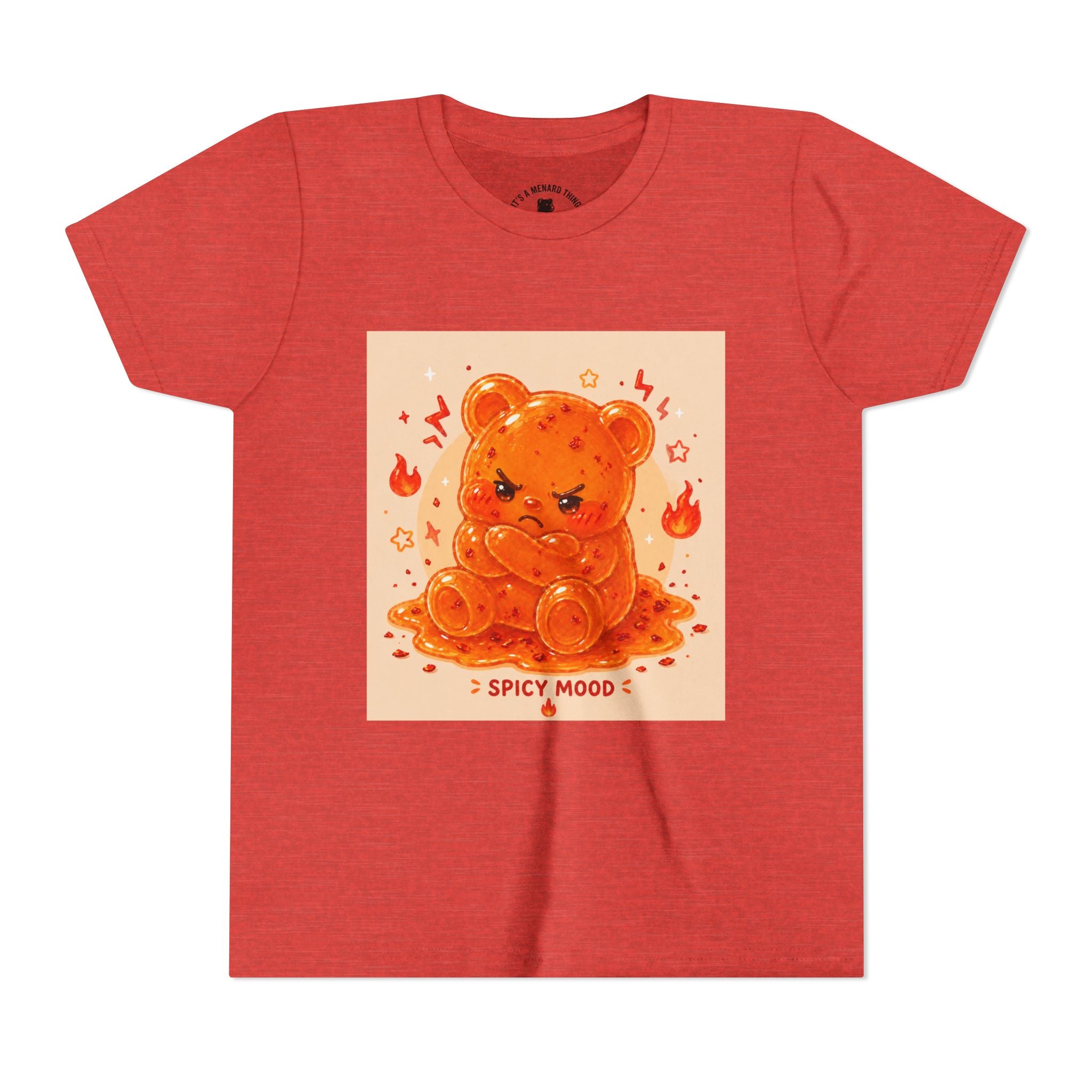 Spicy Mood Tangy Orange Gooey Gummy Bear - Angry Kawaii Bear Graphic