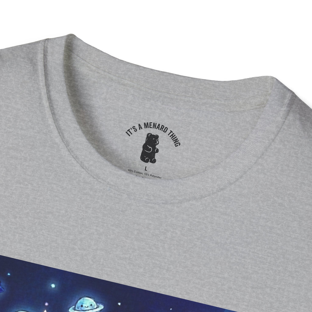 Floating By Uranus, Blue Crystal Gooey Gummy Bear- Kawaii Graphic T-Shirt