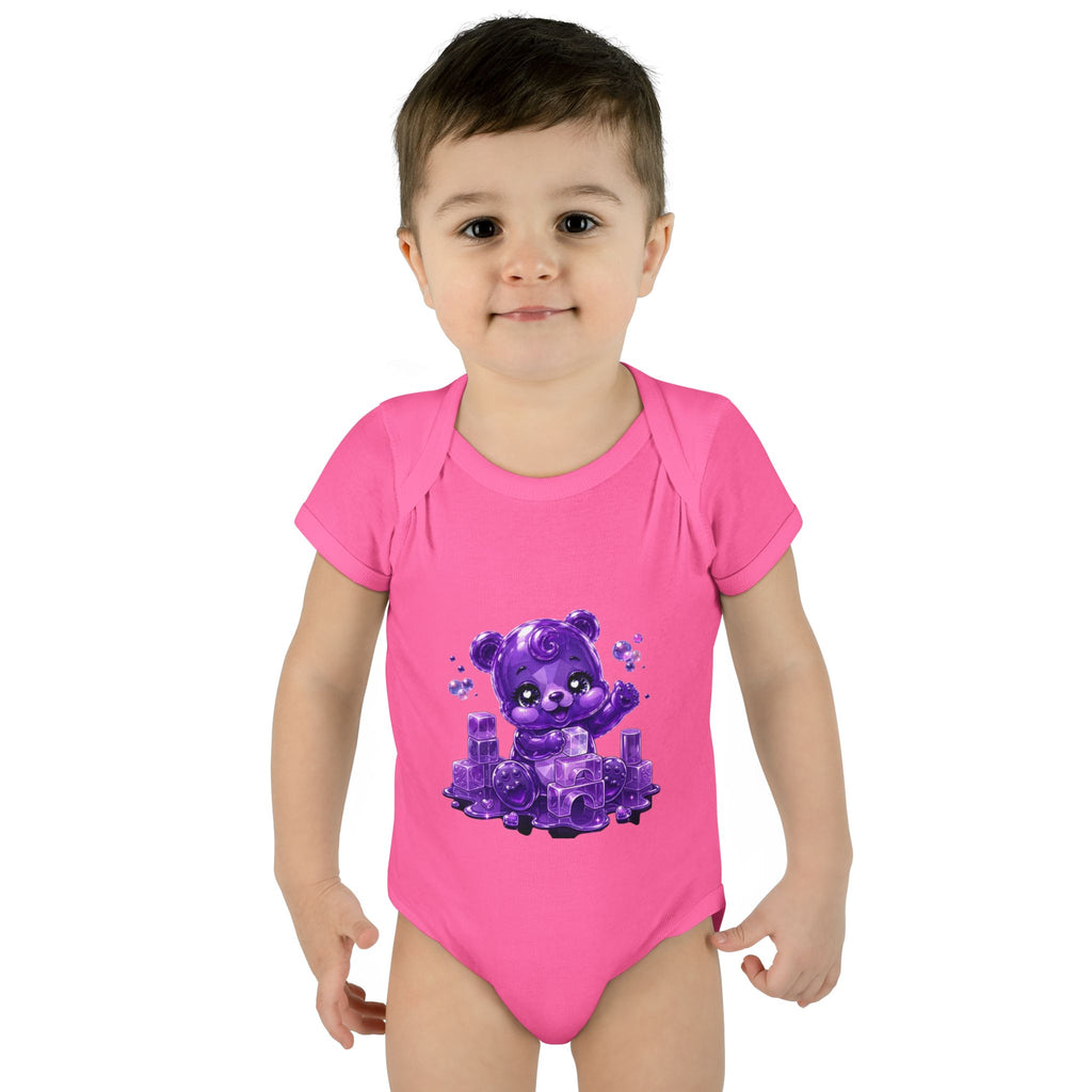 Play Time, Purple Crystal Baby Oozy Bear Gummy Cutie Addition- Graphic Onesie