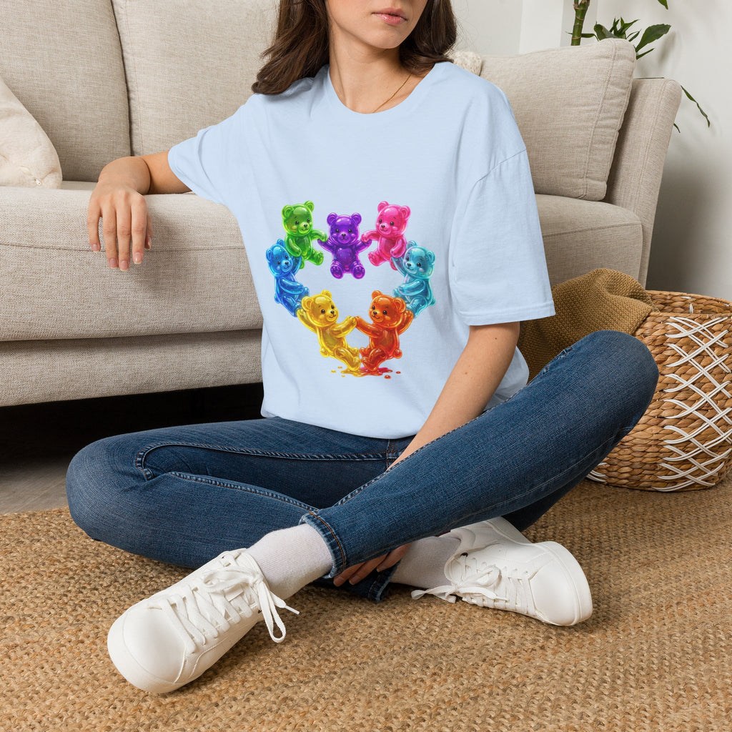 Holding Hands Into Heart Oozy Bear Gummy Friends- Graphic Shirt