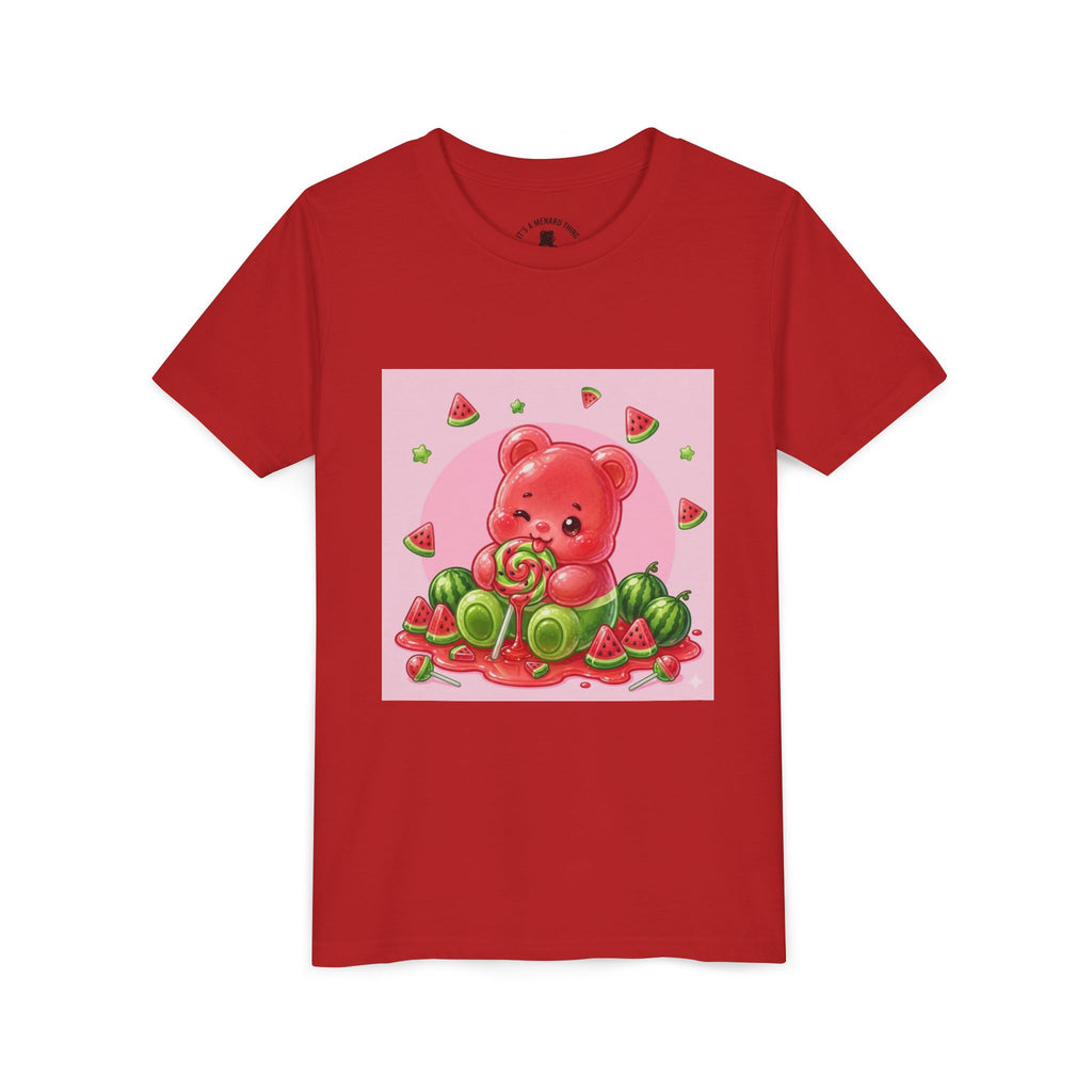 Watermelon Swirl Lollipop Gooey Gummy Bear- Youth Shirt
