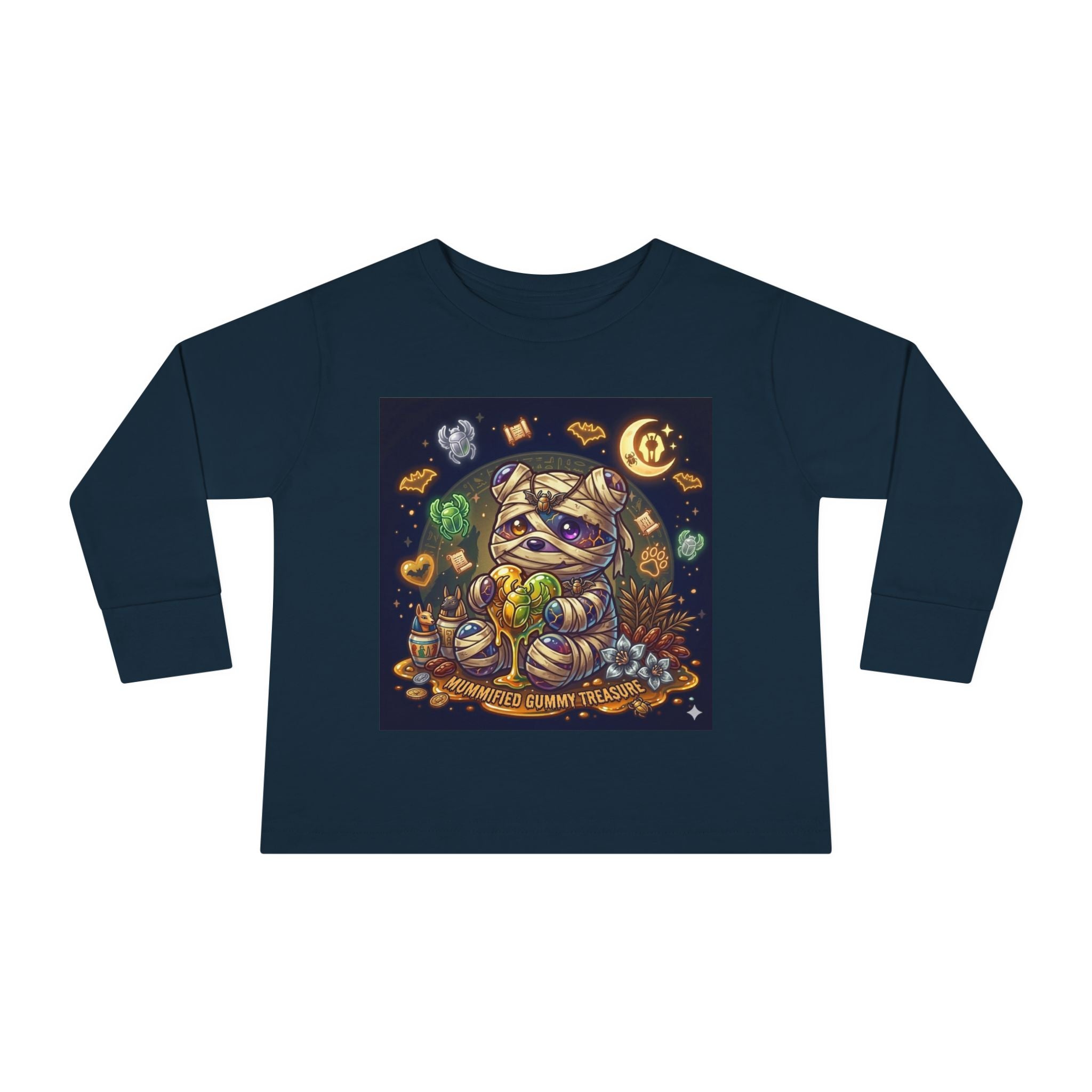 Cute Mummy Halloween Oozy Bear Special- Kids Graphic Long Sleeve Shirt