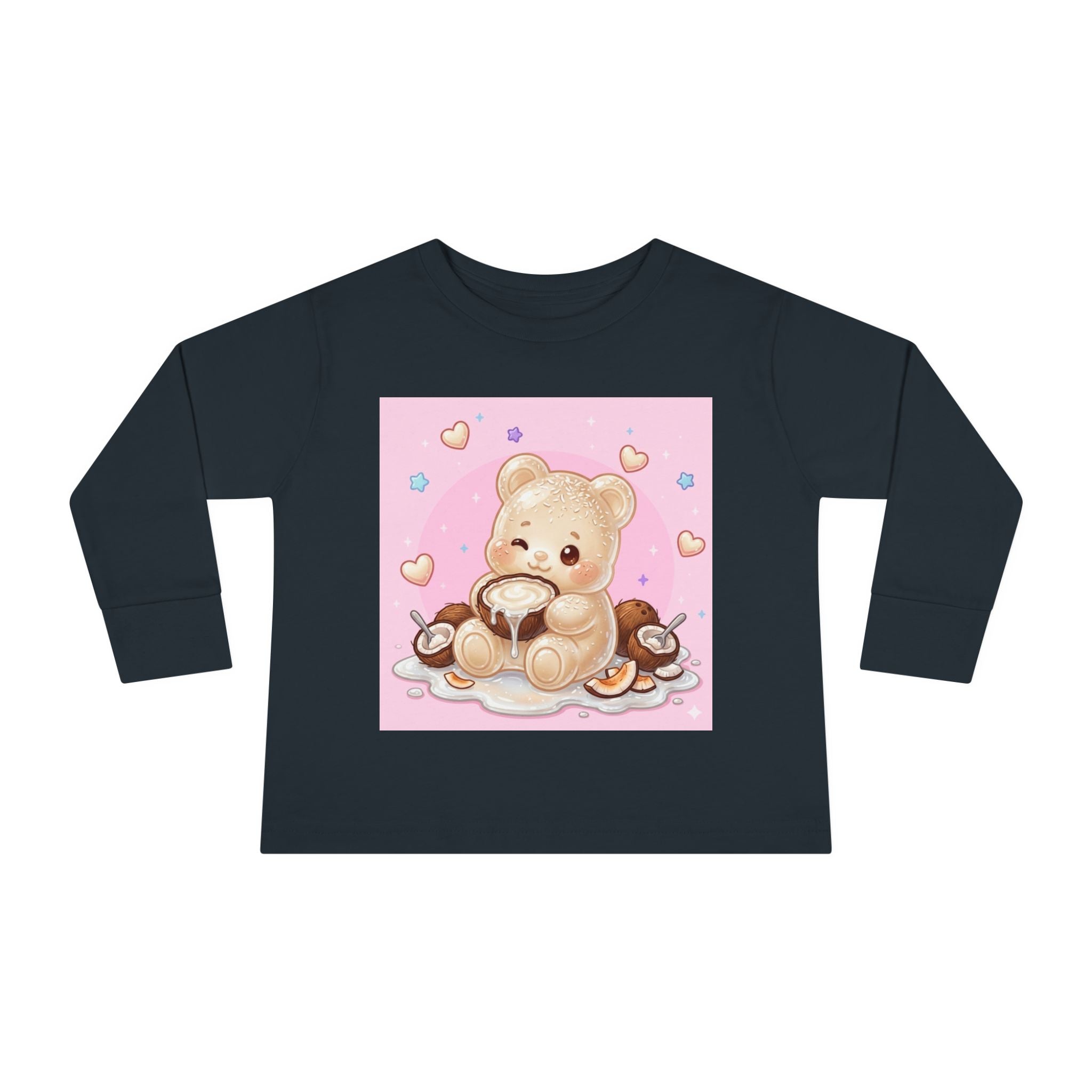 Coconut Milk, White Oozy Bear Gummy Friend- Kids Long Sleeve Shirt