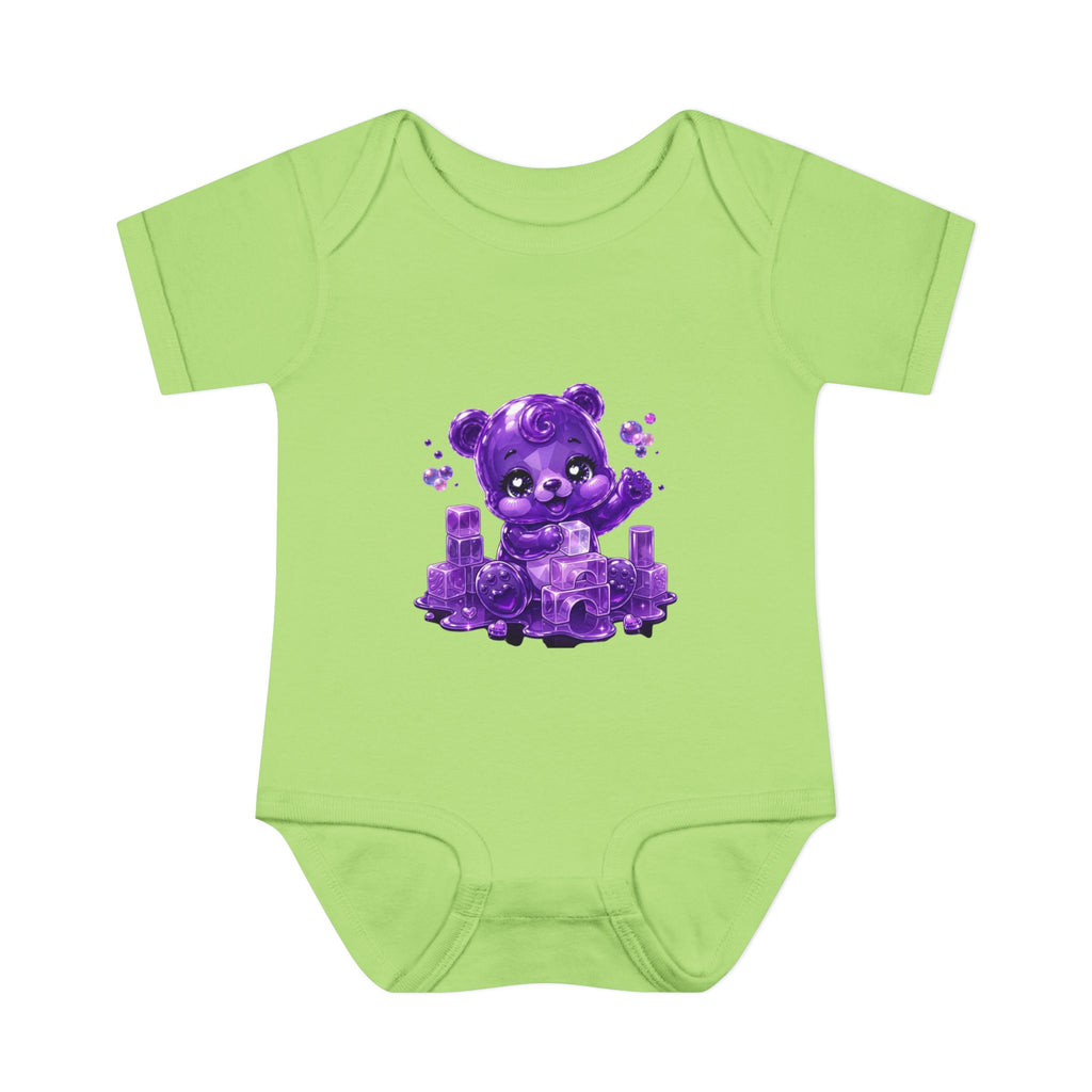 Play Time, Purple Crystal Baby Oozy Bear Gummy Cutie Addition- Graphic Onesie