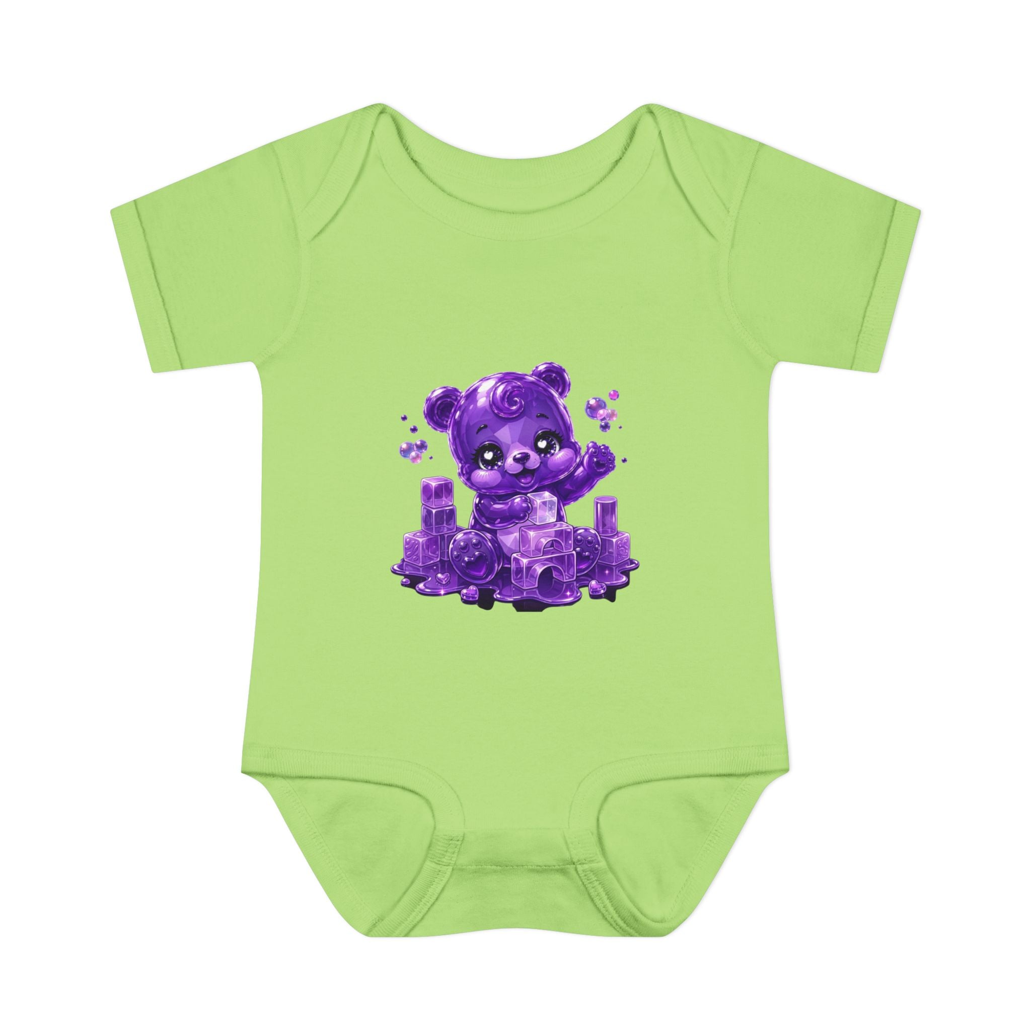 Play Time, Purple Crystal Baby Oozy Bear Gummy Cutie Addition- Graphic Onesie