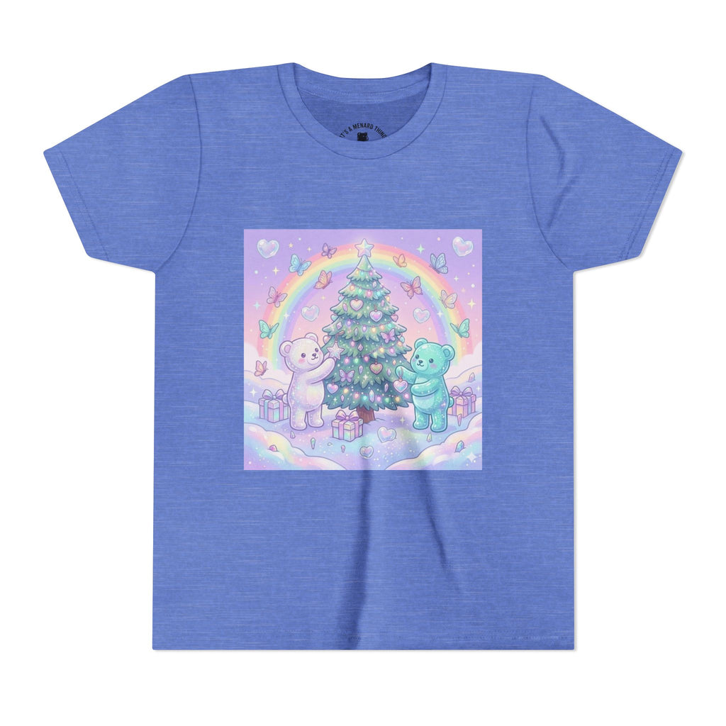 Gooey Gummy Bears Decorating Christmas Tree with Rainbow | Holiday Youth Shirt