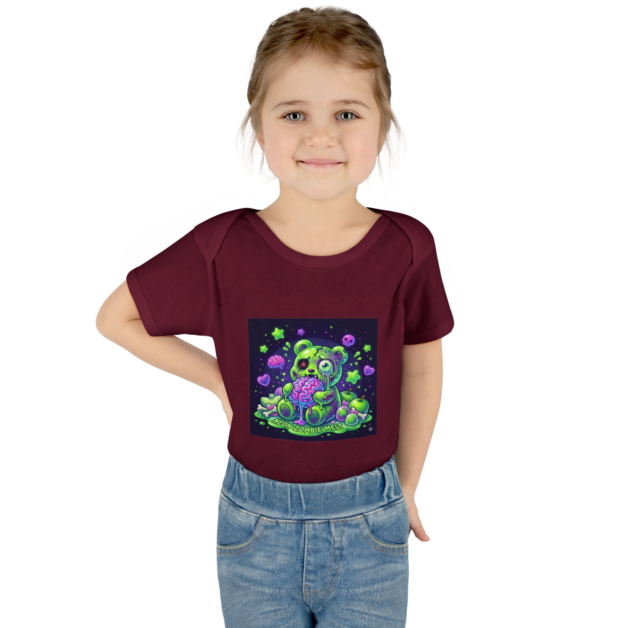 Baby Bodysuit — Neon Zombie Halloween Gooey Gummy Bear