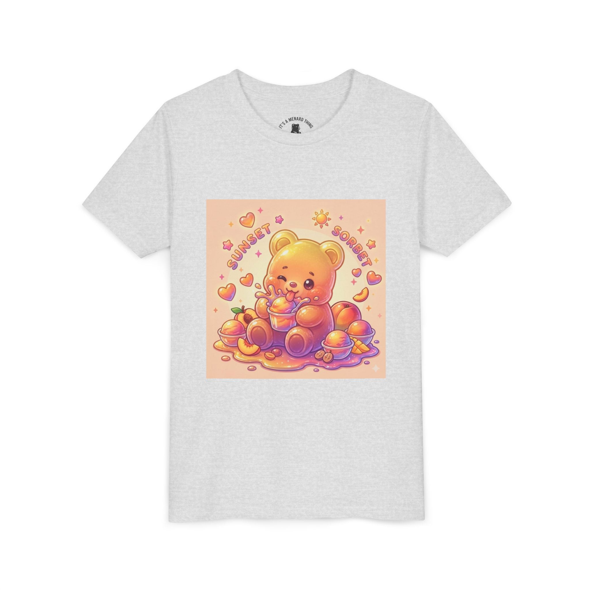 Sunny Peach Sorbet Gooey Gummy Bear Kids Graphic Shirt