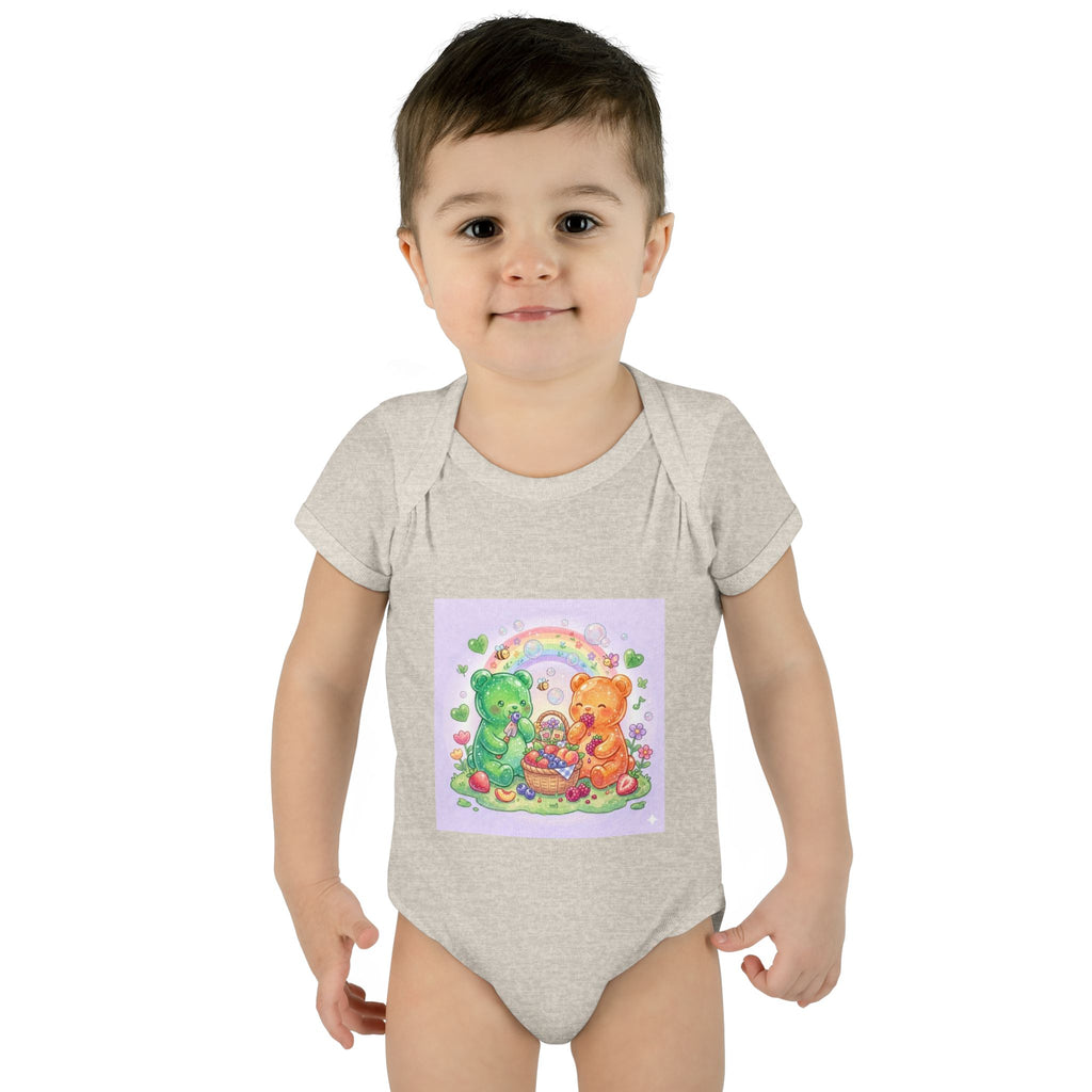 Fruit Garden Eating Gooey Gummy Bears Infant Bodysuit — Baby Shower Gift