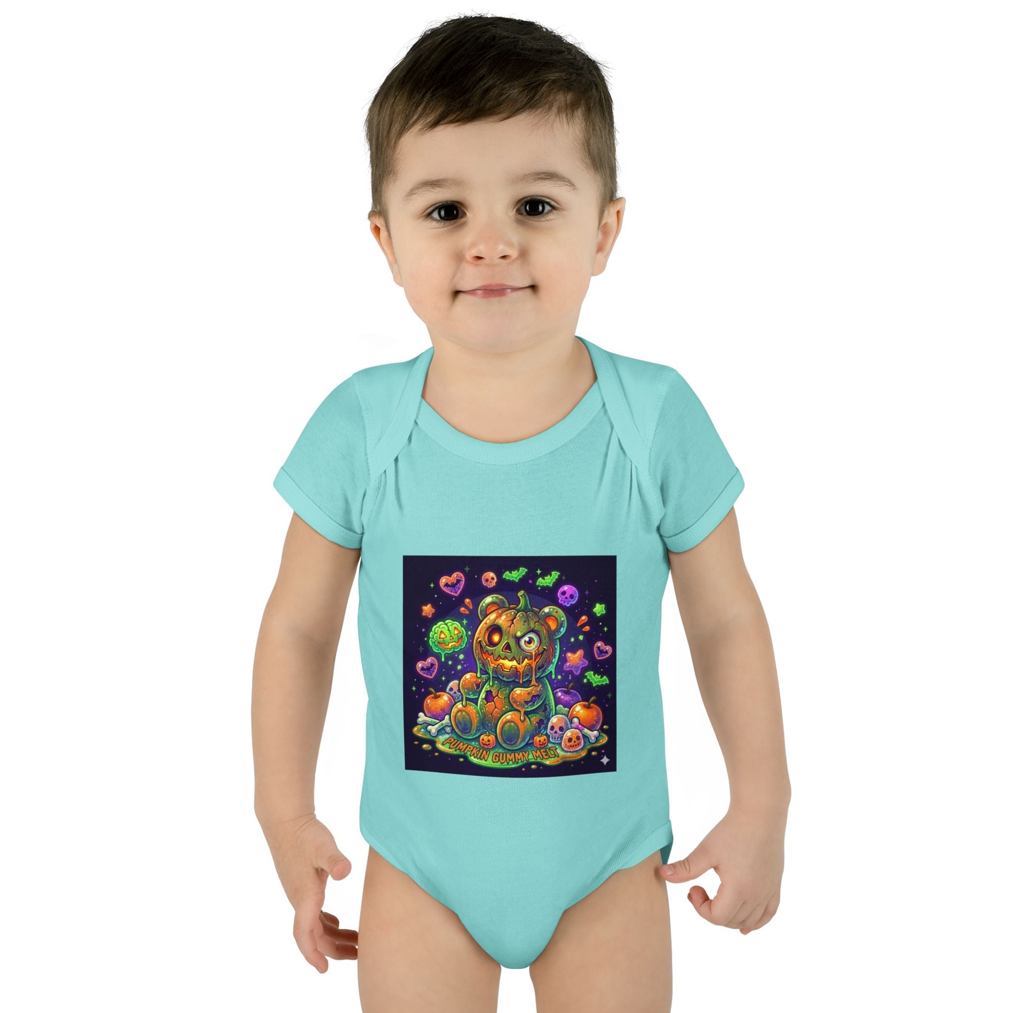 Halloween Pumpkin Head Gooey Gummy Bear - Infant Onesie
