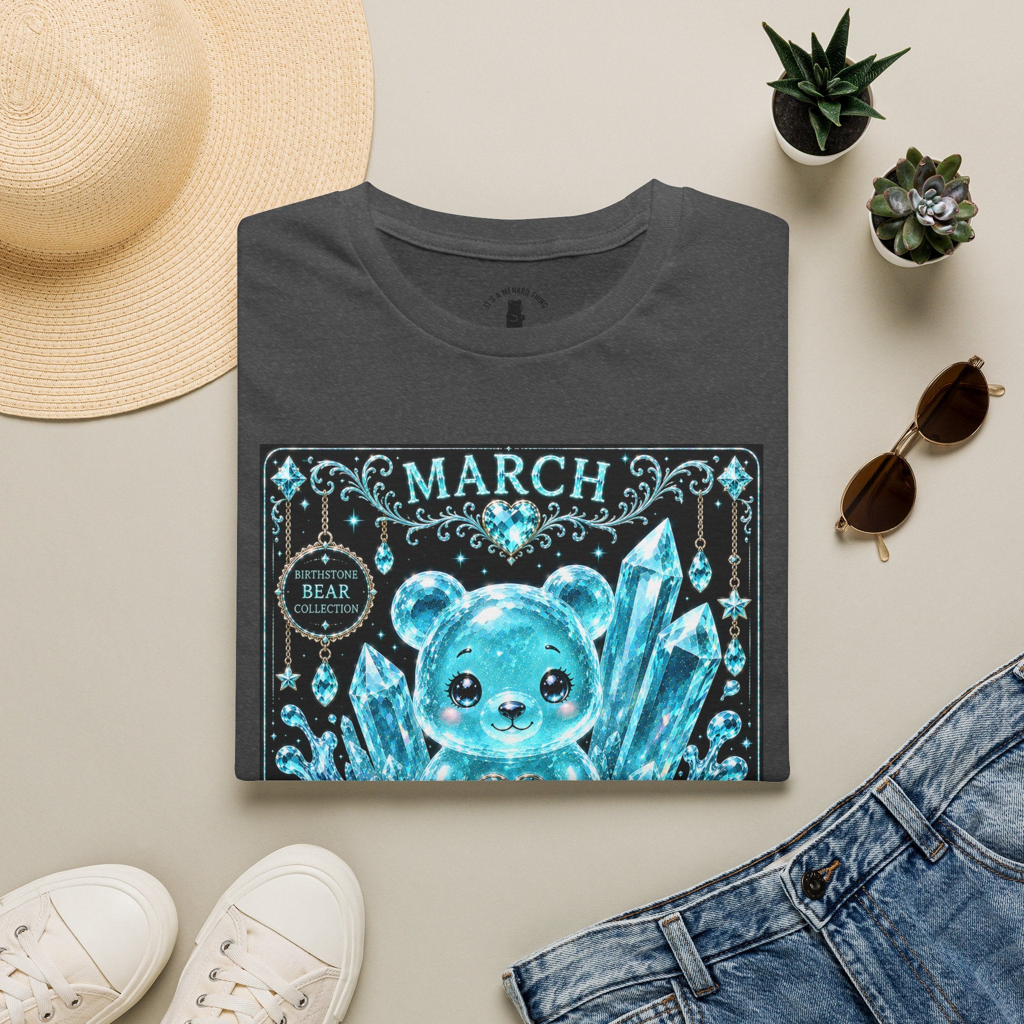 March Aquamarine Birthstone Oozy Bear Friend Special Addition- Graphic Shirt