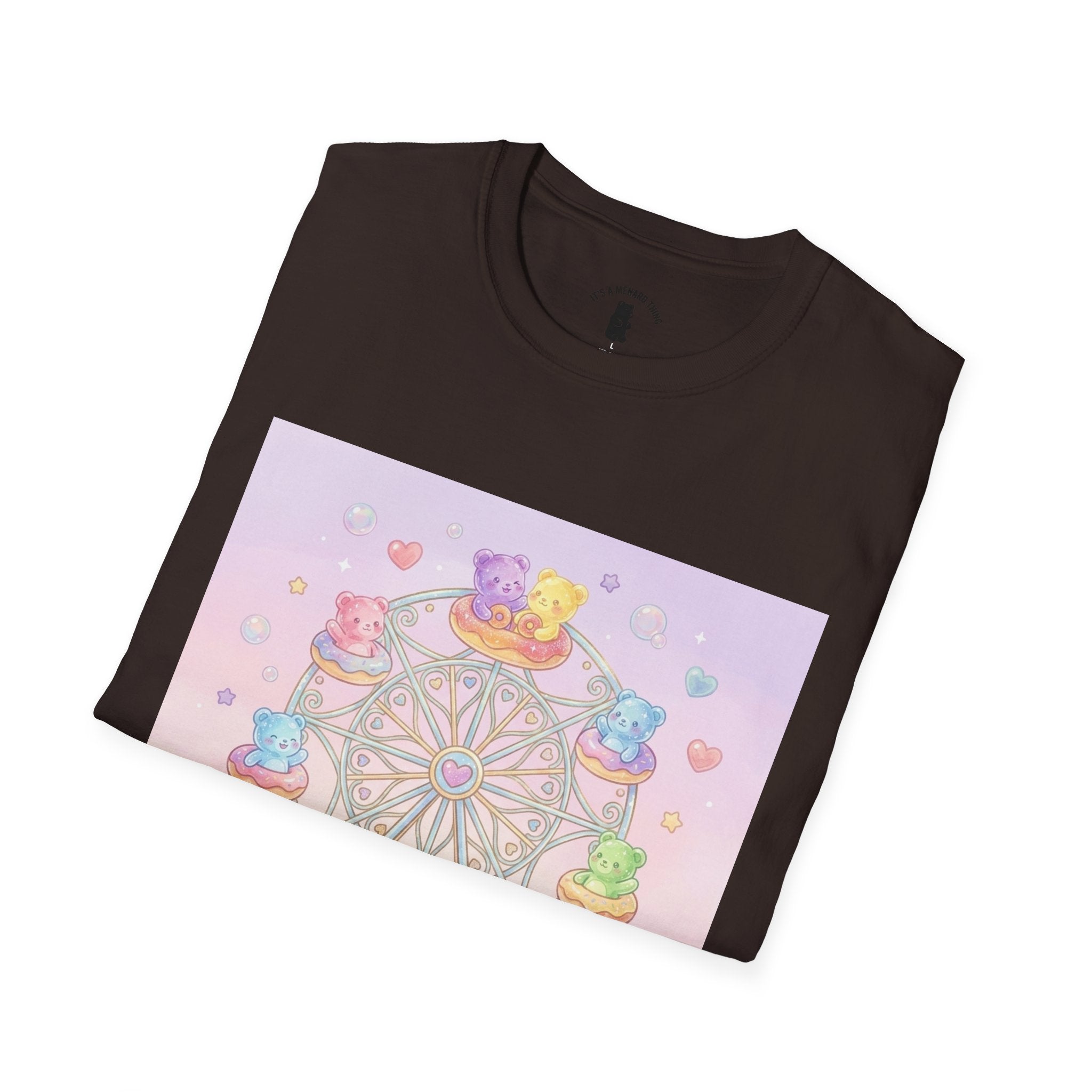 Carnival, Riding the Ferris Wheel with Gooey Gummy Friends T-Shirt — Cute Graphic Tee
