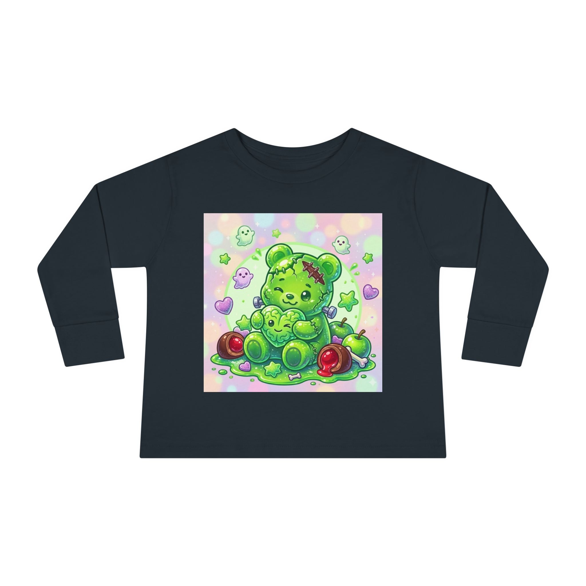 Franken-Oozy-Bear Gummy Friend, Halloween Addition- Graphic Long Sleeve Shirt
