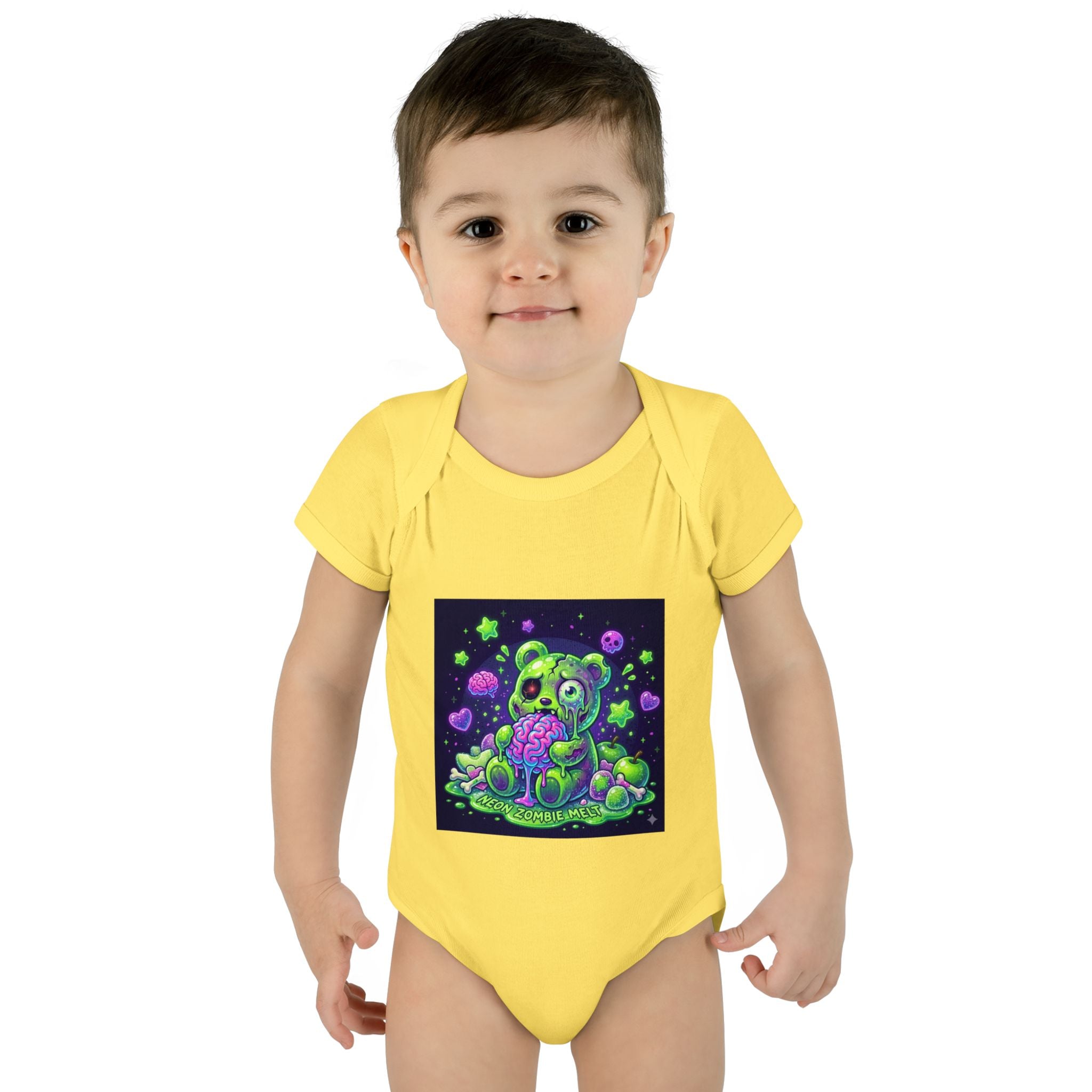 Baby Bodysuit — Neon Zombie Halloween Gooey Gummy Bear