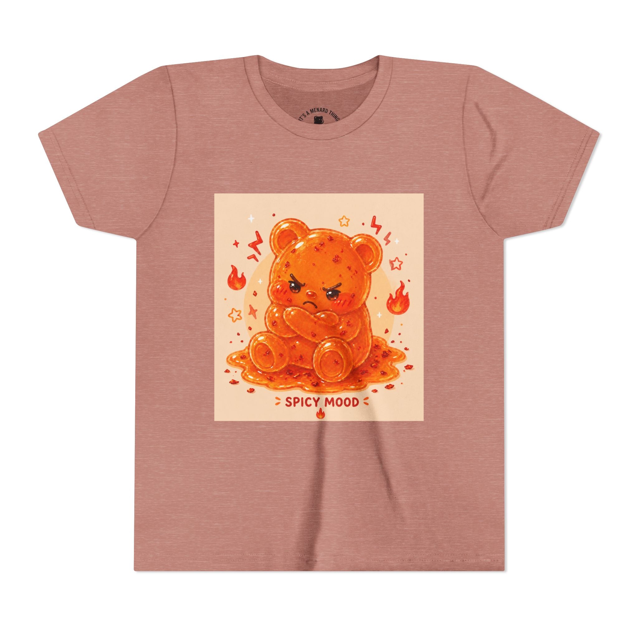 Spicy Mood Tangy Orange Gooey Gummy Bear - Angry Kawaii Bear Graphic
