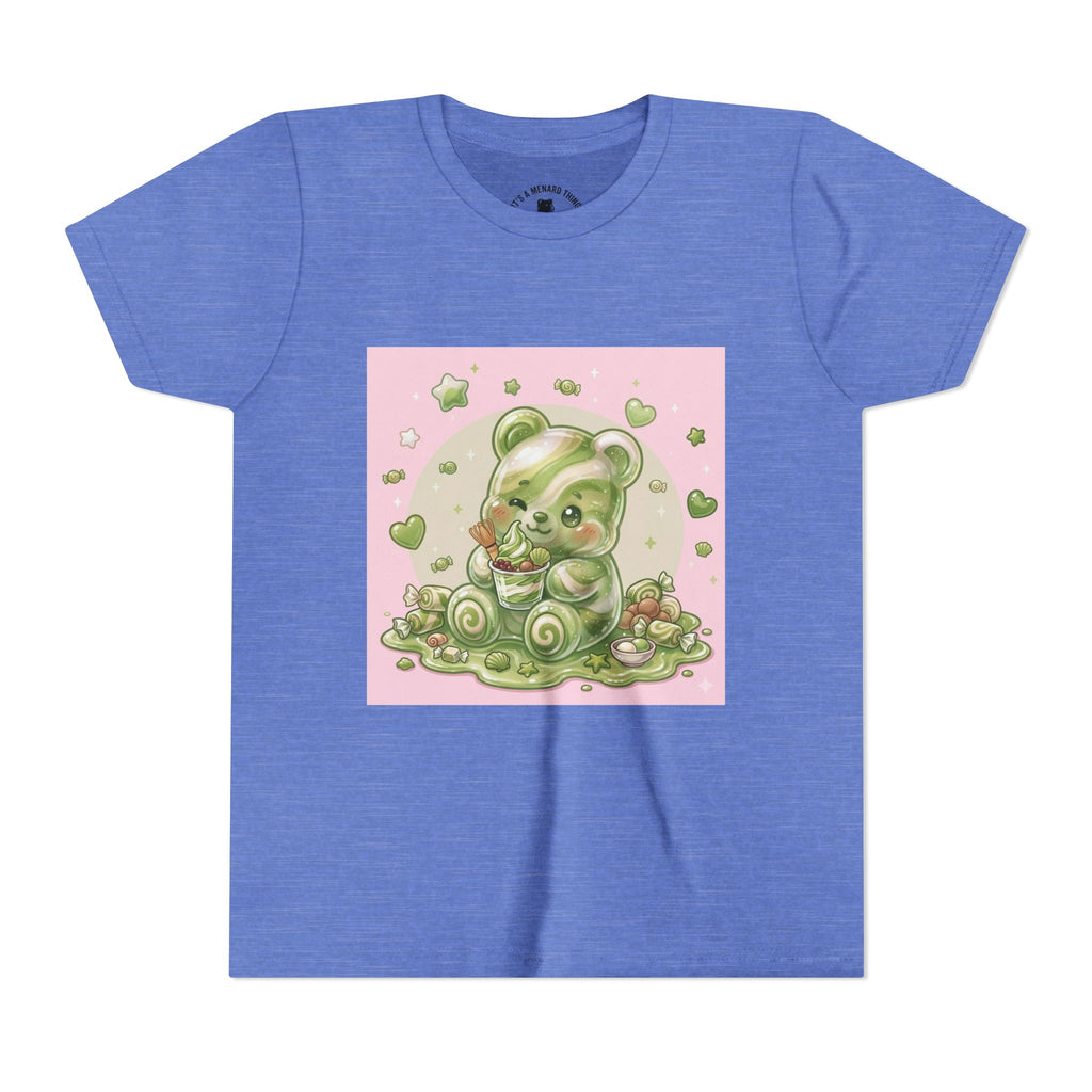 Matcha and Cream Gooey Gummy Bear Graphic Youth T-Shirt