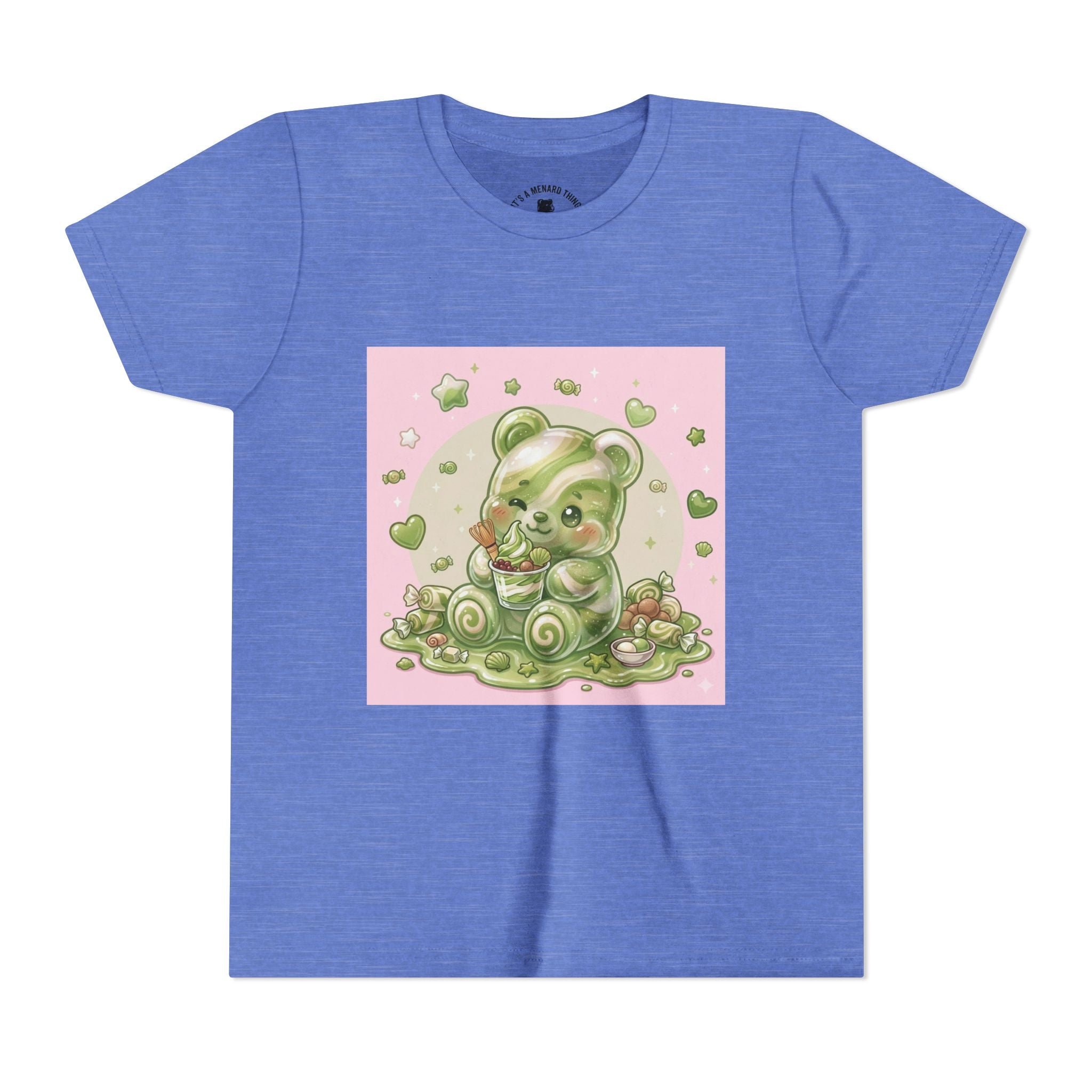 Matcha and Cream Gooey Gummy Bear Graphic Youth T-Shirt