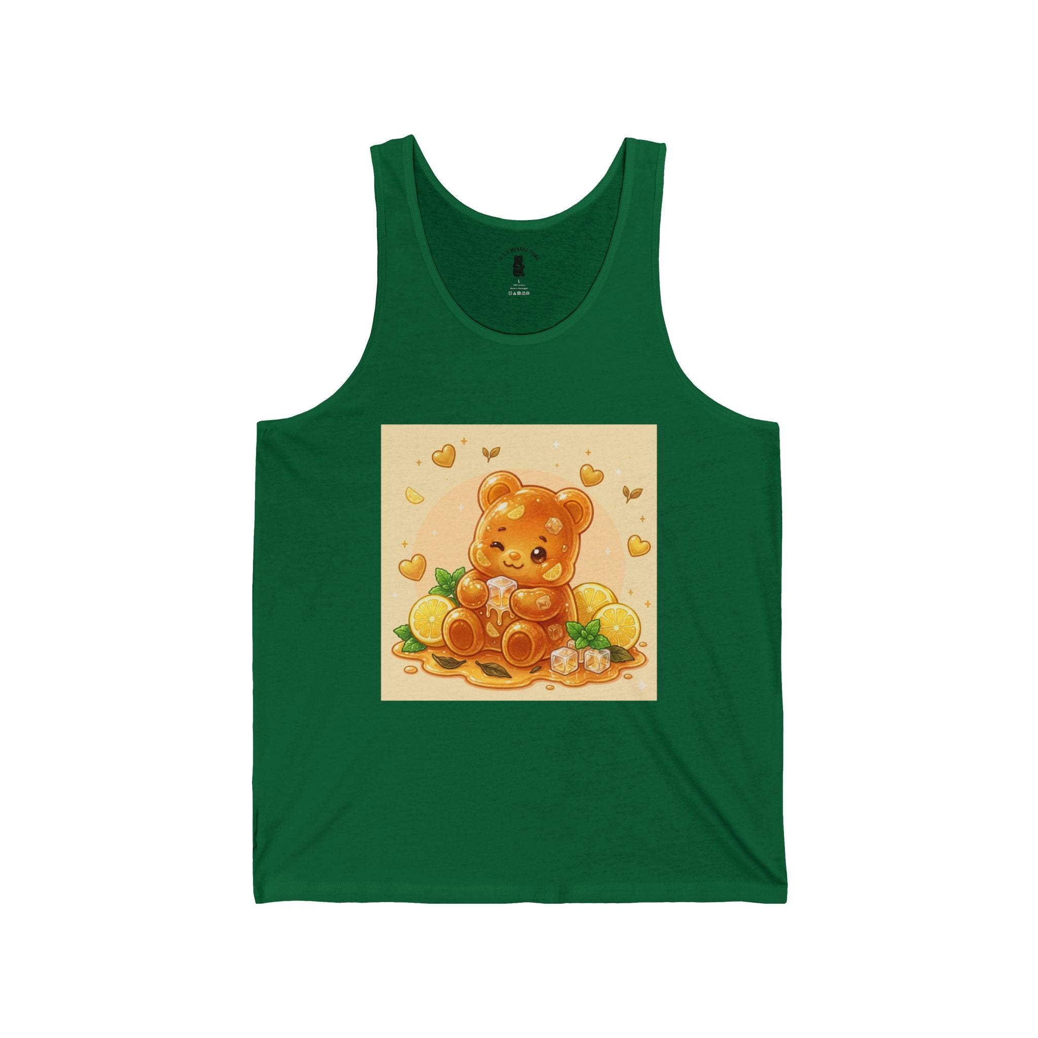 Honey Iced Tea, Golden Gooey Gummy Bear — Kawaii Design Tank Top
