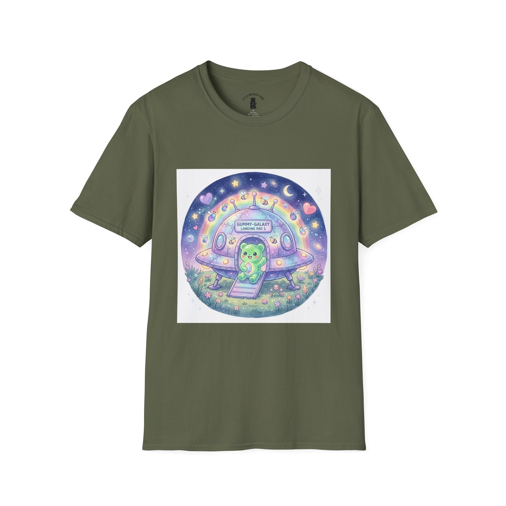 Alien Spaceship, Green Gooey Gummy Space Friend— Kawaii UFO Design