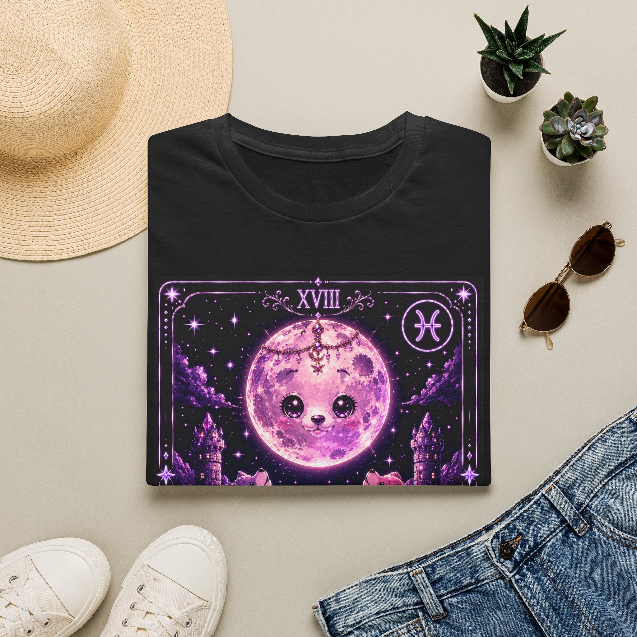 The Moon Tarot Astrological Style Oozy Bear Gummy Friend- Graphic Shirt