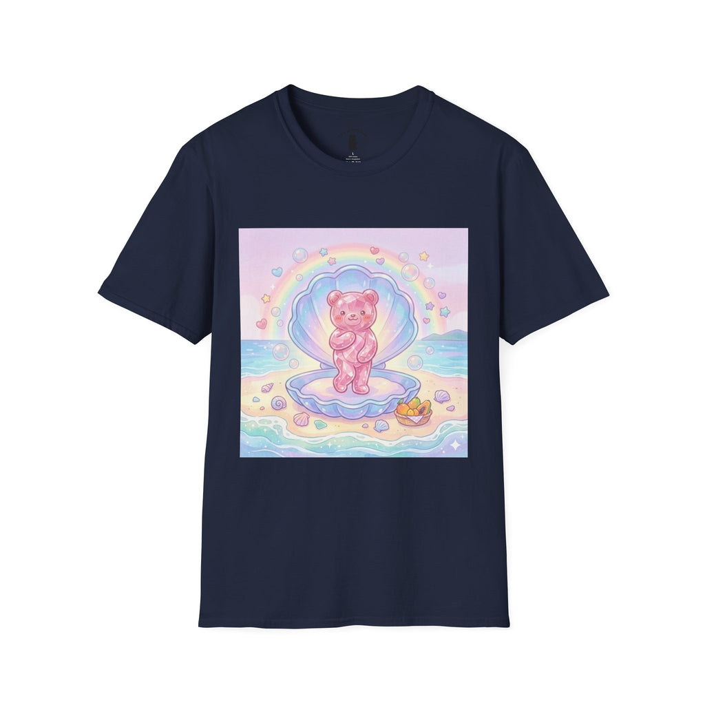 Pastel Venus Clam, Pink Gooey Gummy Bear- Kawaii Graphic T-Shirt