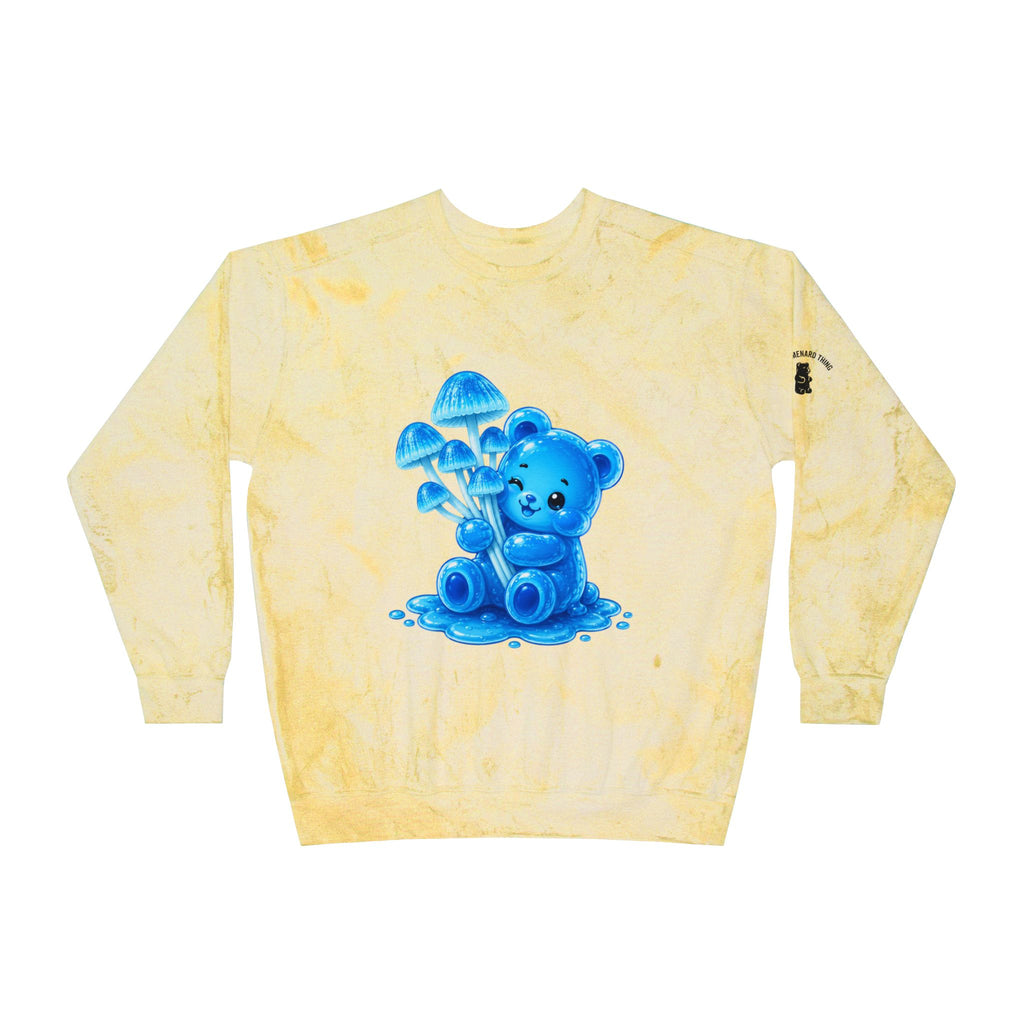 Blue Mushroom Cluster, Gooey Gummy Bear Friend-Kawaii Graphic Sweatshirt