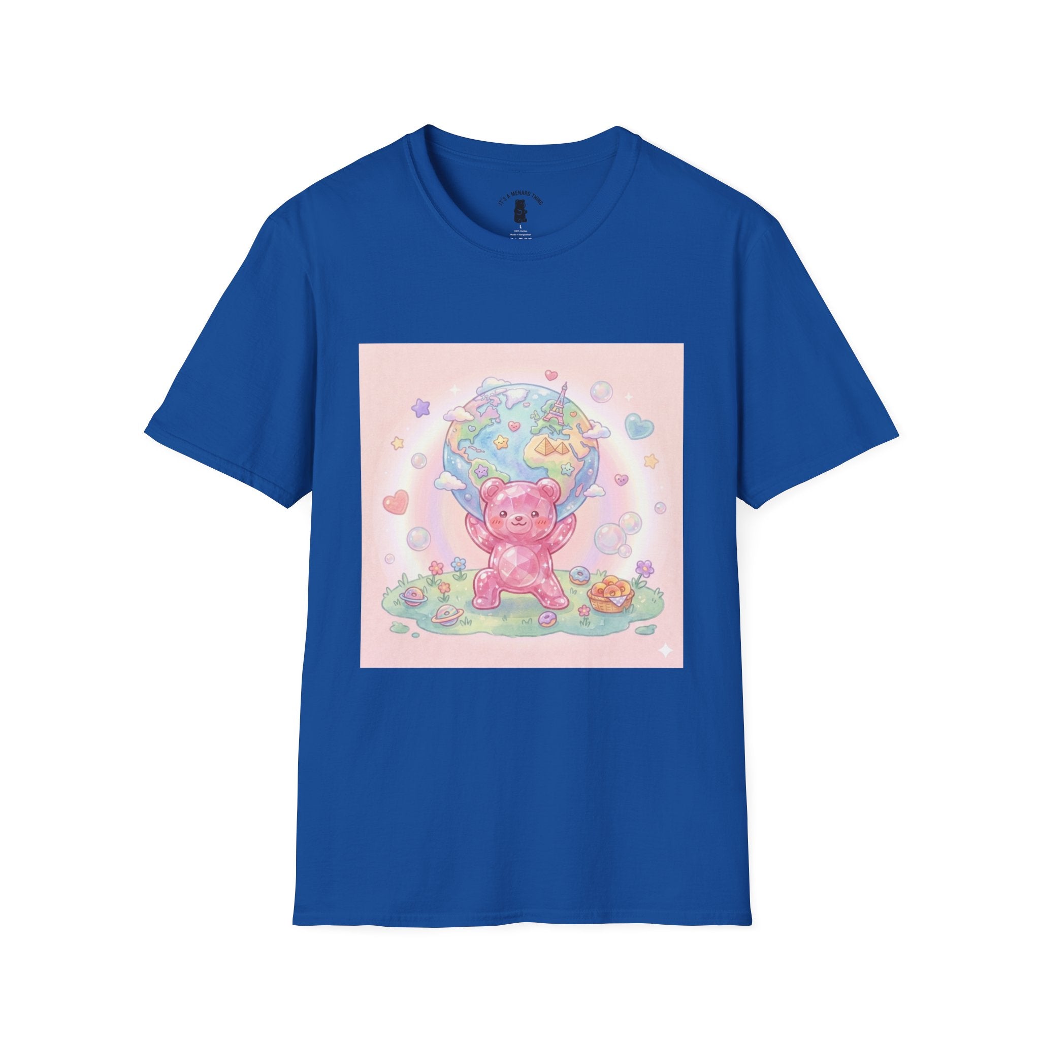 World Atlas, Pink Crystal Gooey Gummy Bear — Pastel Graphic T-Shirt