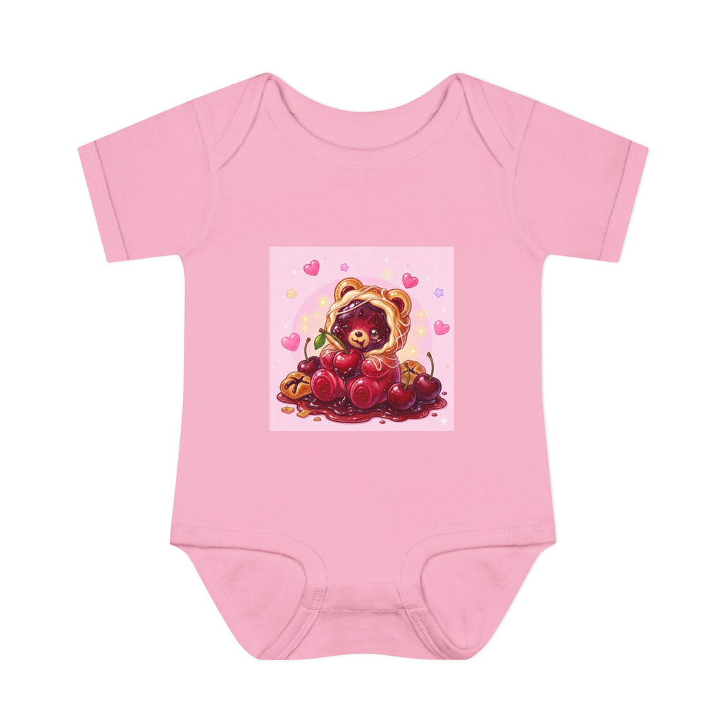 Cherry Danish Gooey Gummy Bear in Puff PJs (Infant Rib Onesie)