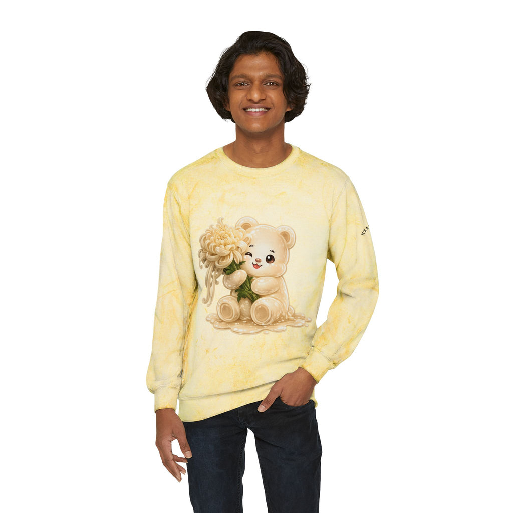 Cream Dream Chrysanthemum Blood, White Oozy Bear Gummies- Graphic Tie-Dye