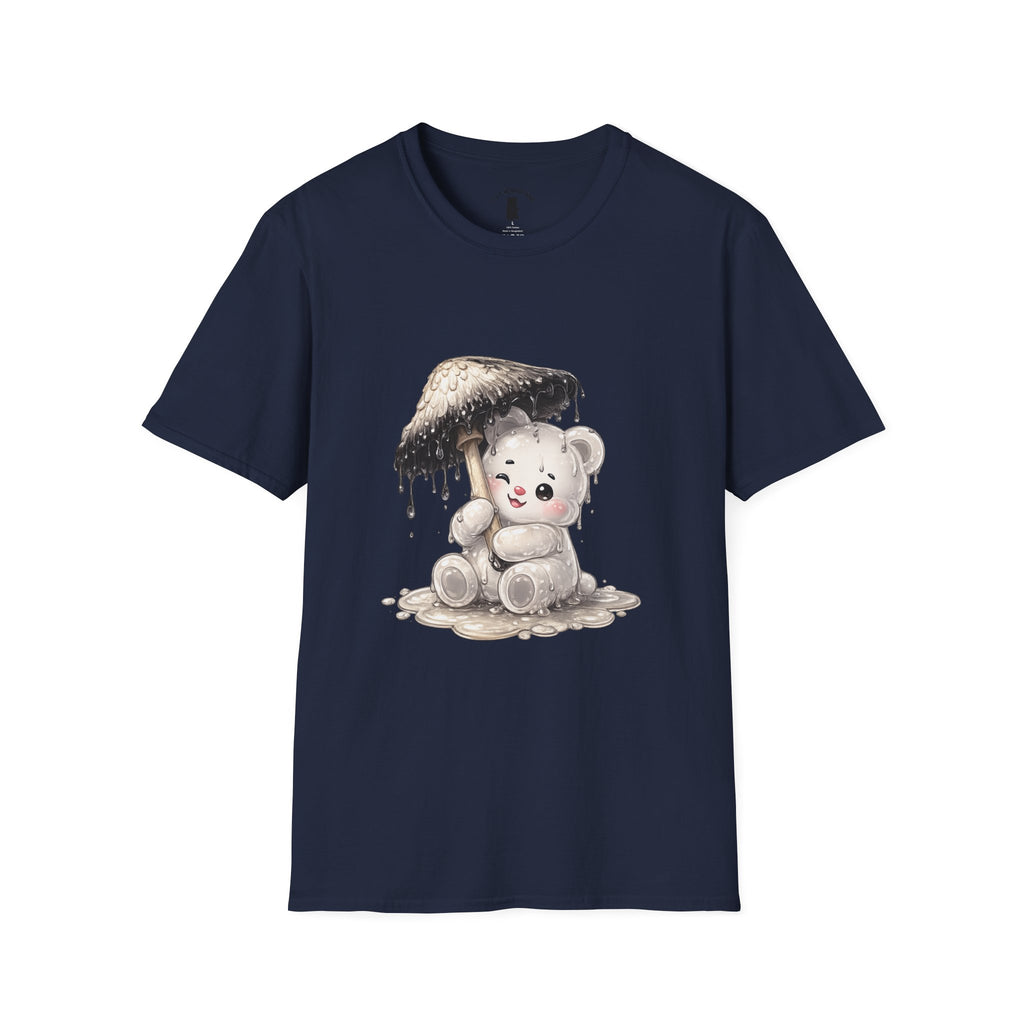 Ink Cap Mushroom Umbrella Special White Oozy Bears Friend- Graphic Shirt