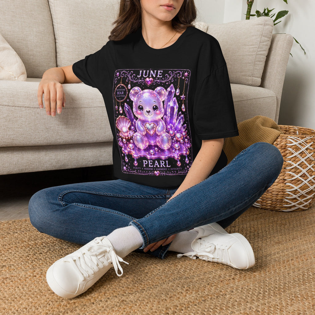 June Birthstone Pearl Crystal Oozy Bears Special Addition- Graphic Shirt