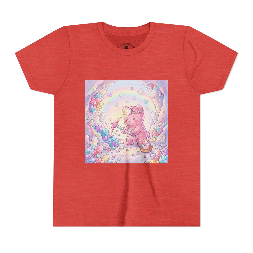 Digging for Crystal Candy Pink Gooey Gummy Bear Illustration