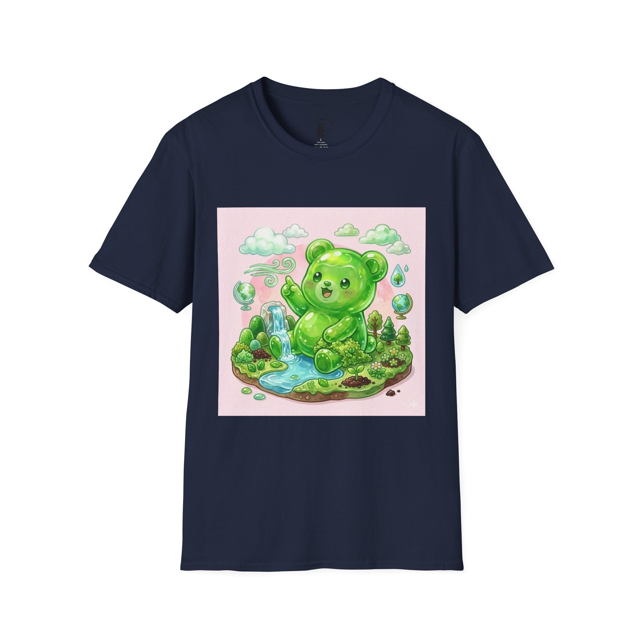 Green Teddy Bear Nature Tee — Cute Eco-Garden Graphic T-Shirt