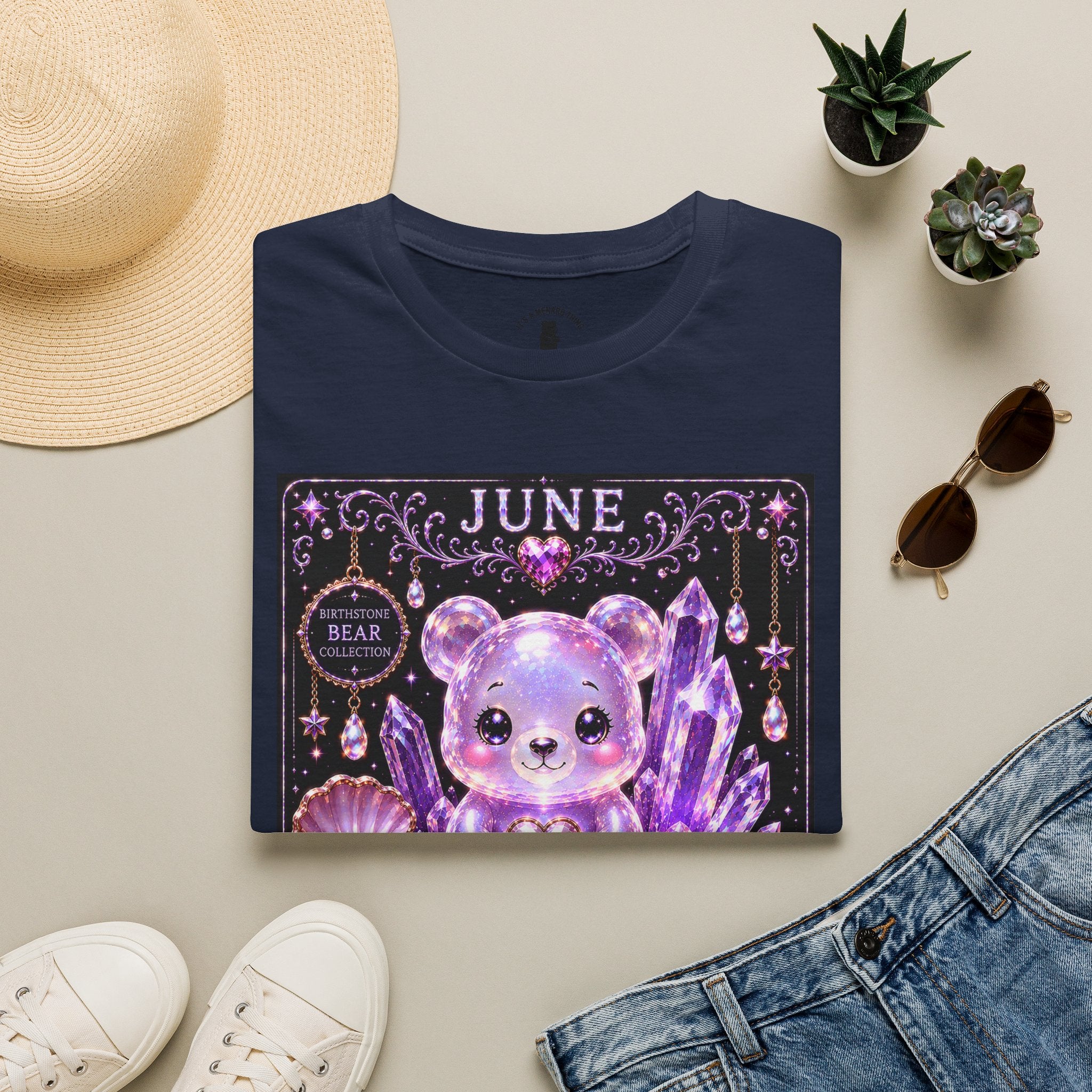 June Birthstone Pearl Crystal Oozy Bears Special Addition- Graphic Shirt