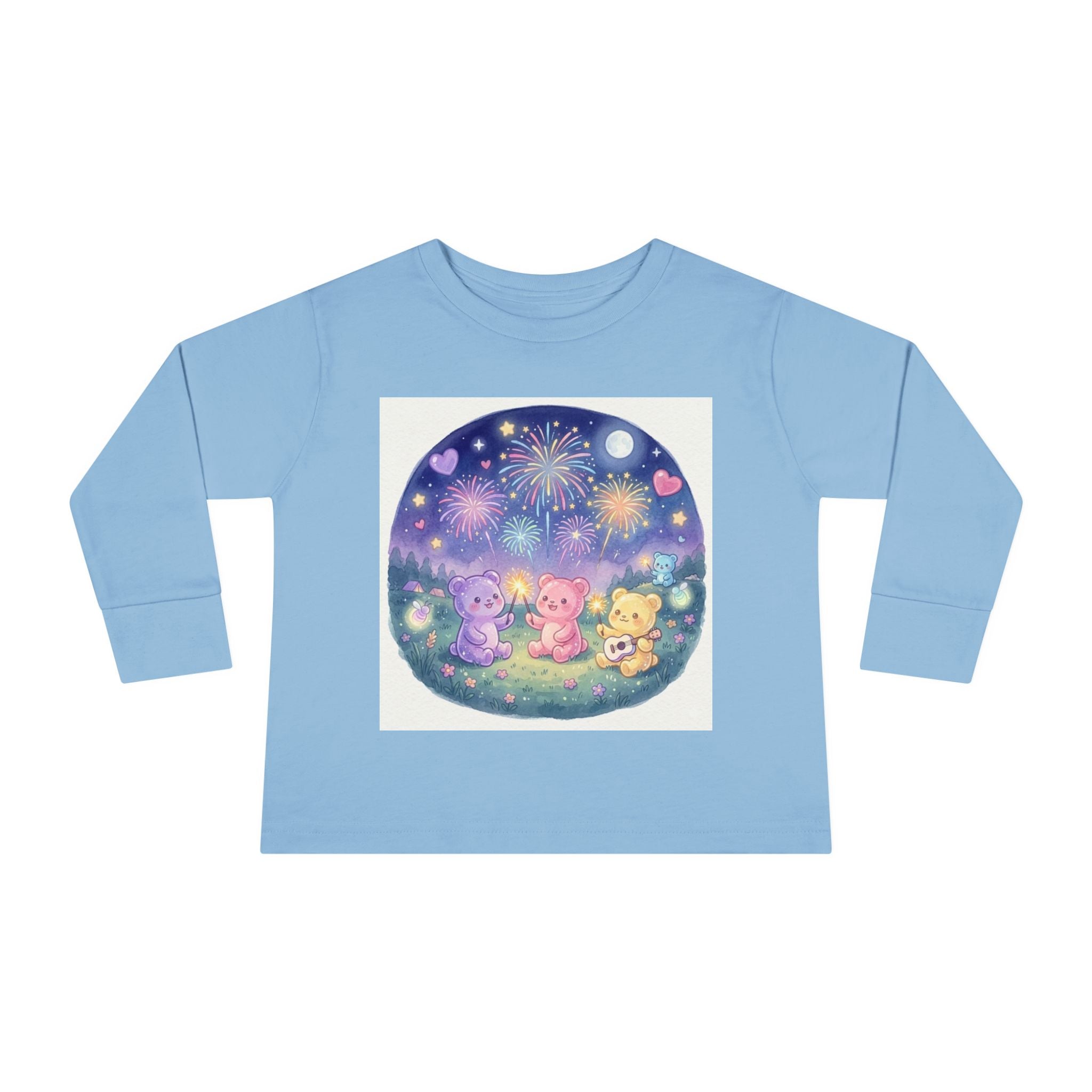 Watching Fireworks In the Night Sky, Oozy Bear Friend Group- Graphic Long Sleeve Shirt